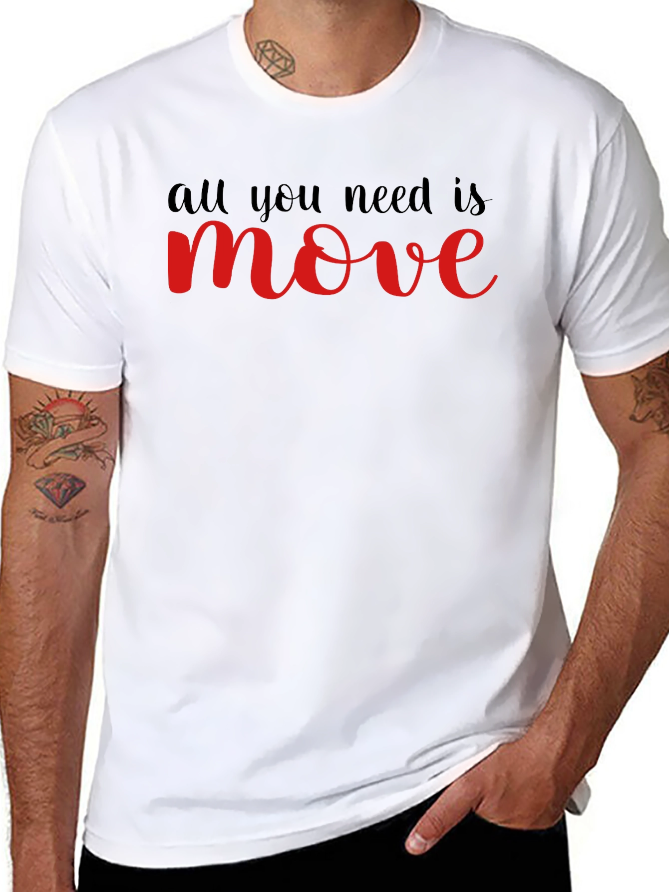 Black All You Need Is Move T-Shirt - Black view 8