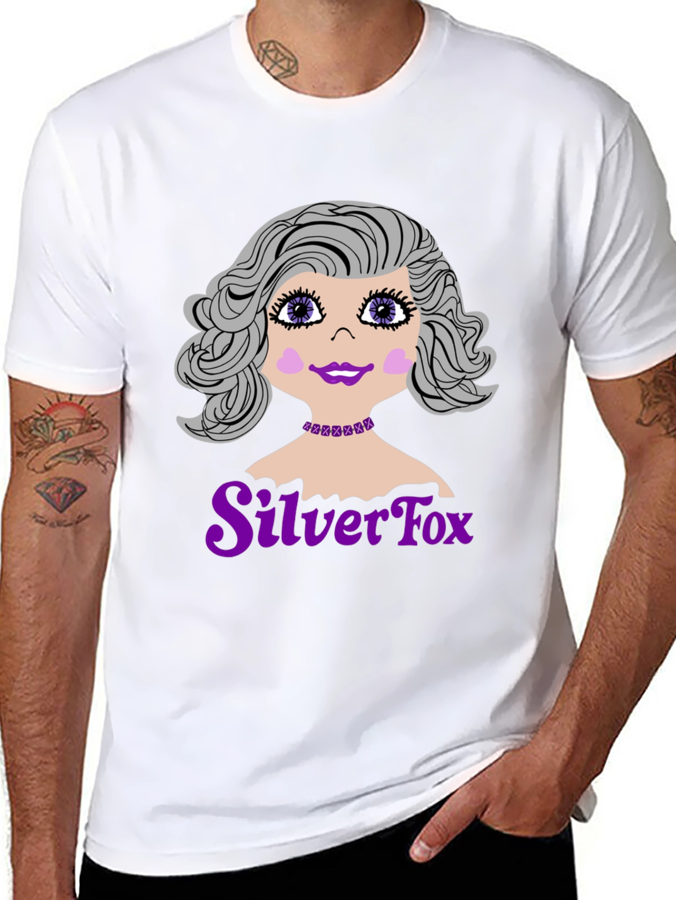 Black Silver Fox Graphic T-Shirt view 8