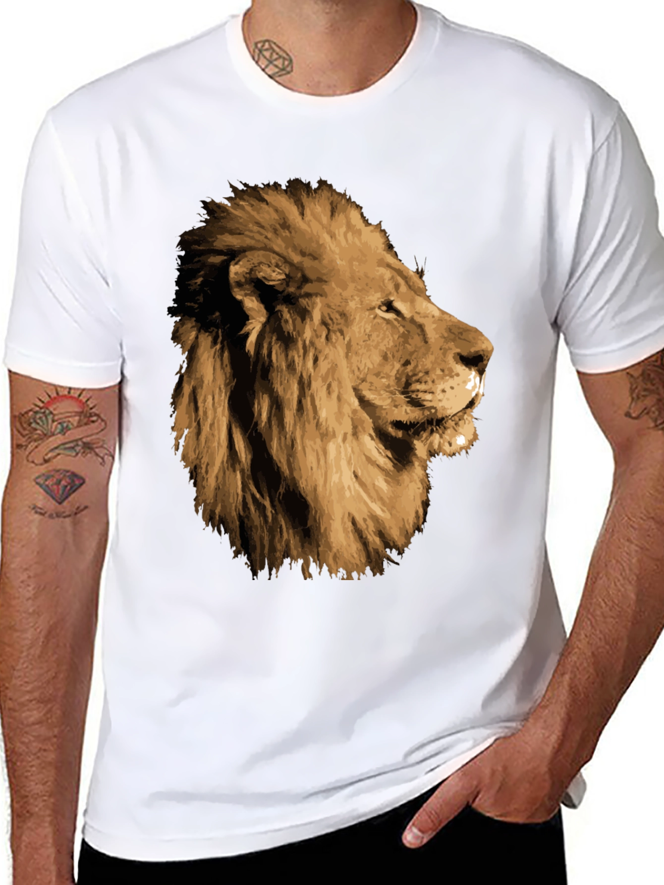 Black Lion Graphic T-Shirt - Black view 8