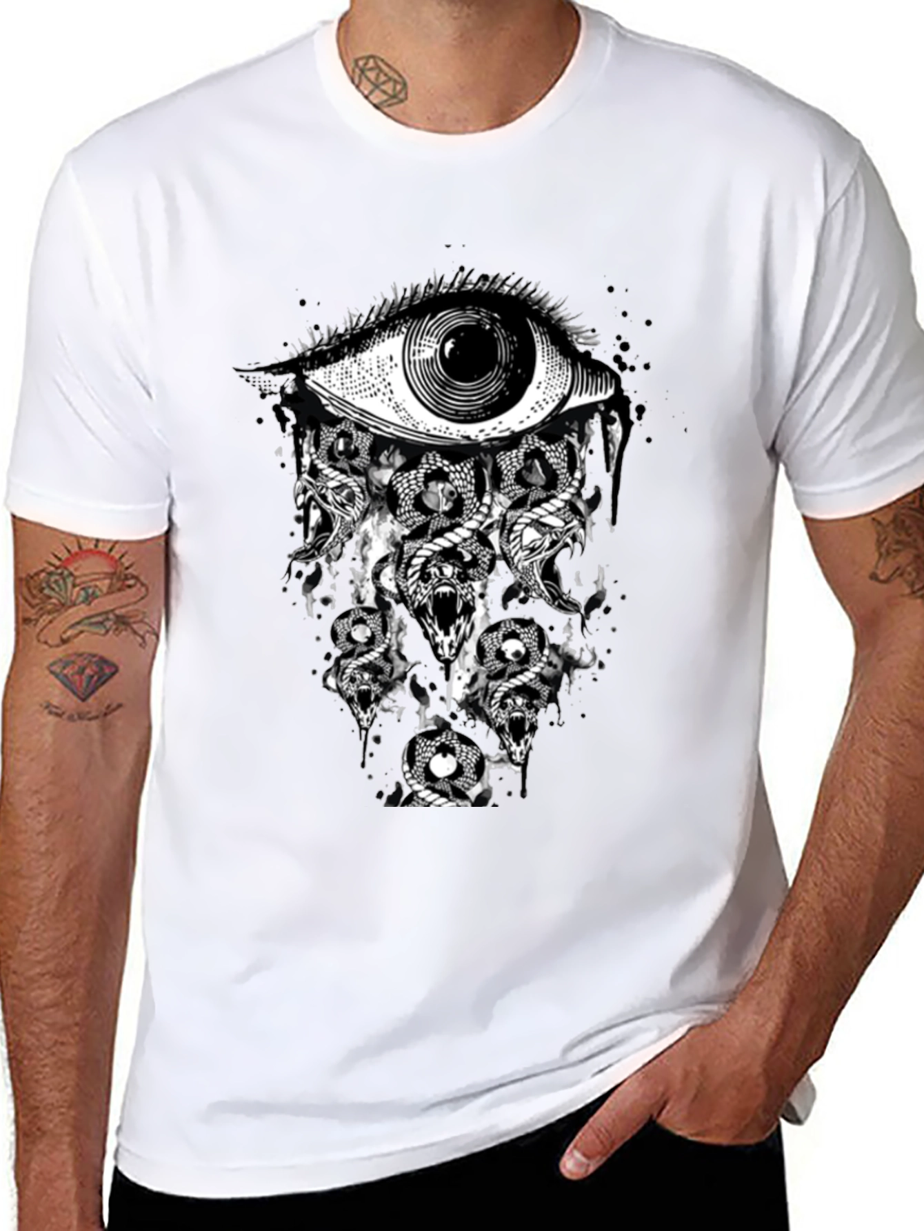 Black Eye & Snakes Graphic Tee - Black view 8