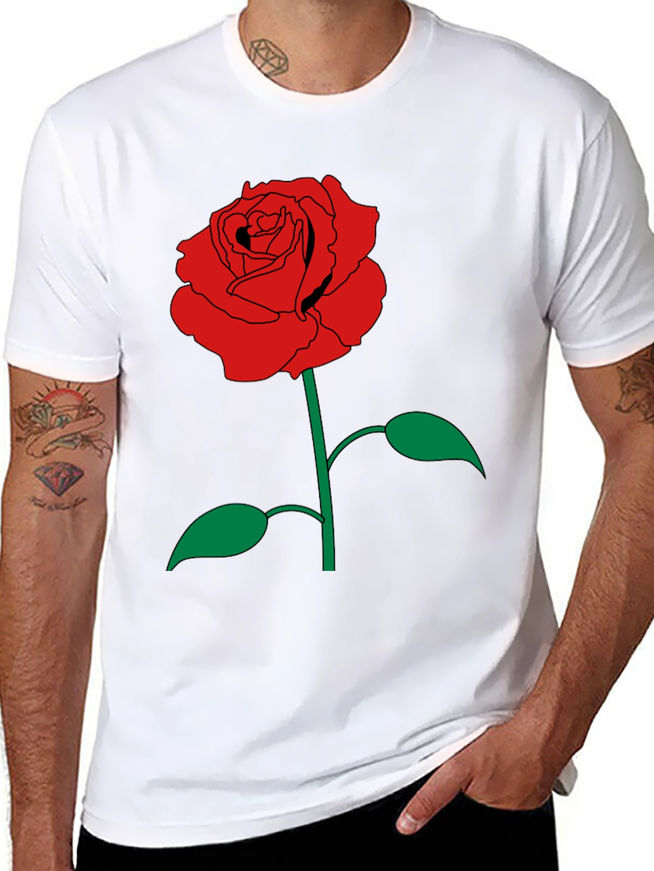 Black Rose Graphic Black T-Shirt view 8
