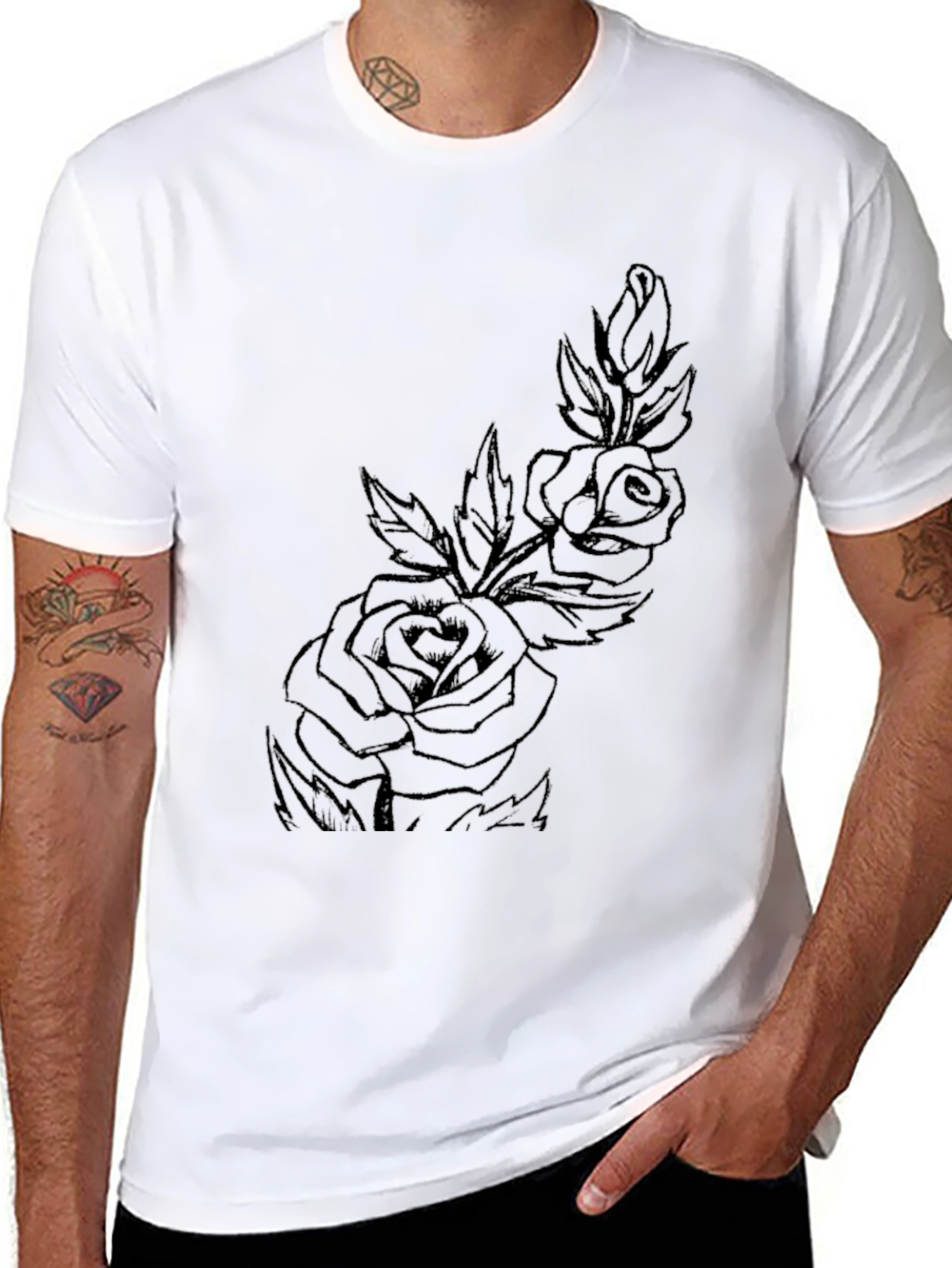 Black Black Rose Graphic Tee - Stylish & Edgy view 8