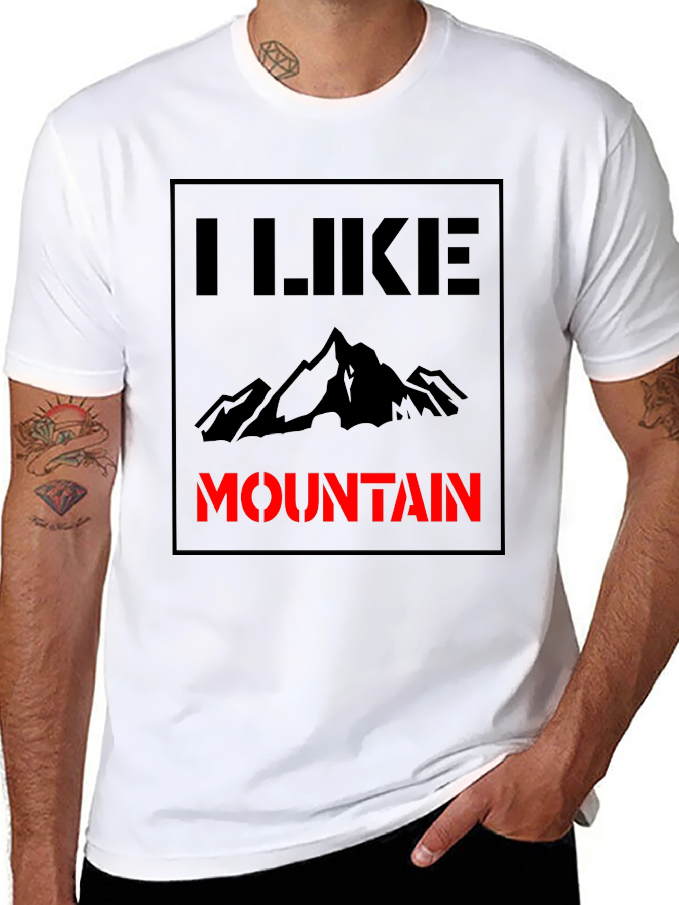 Black I Like Mountain Black T-Shirt view 8
