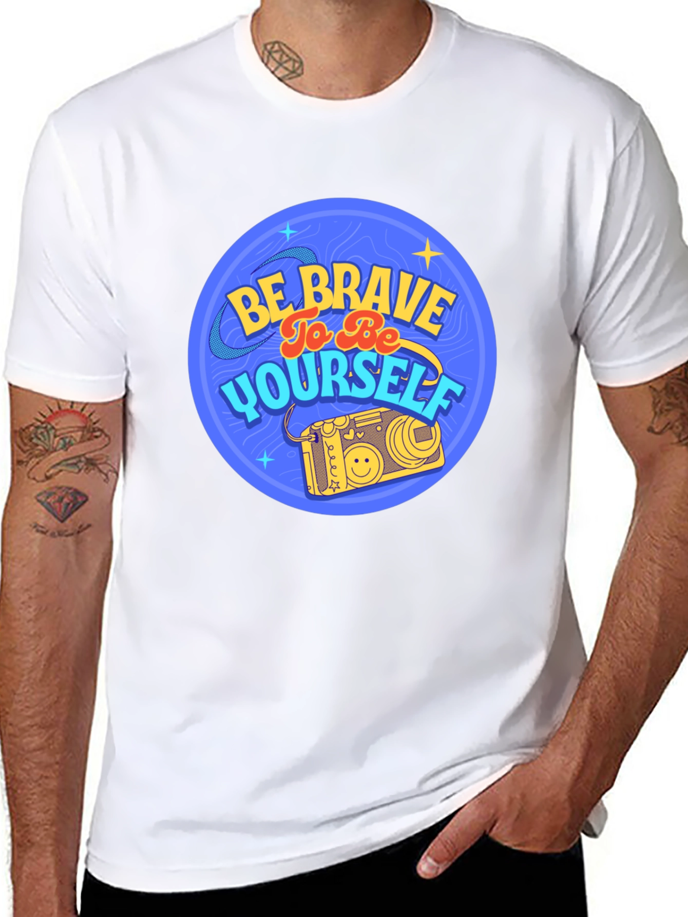 Black Be Brave To Be Yourself Black T-Shirt view 8