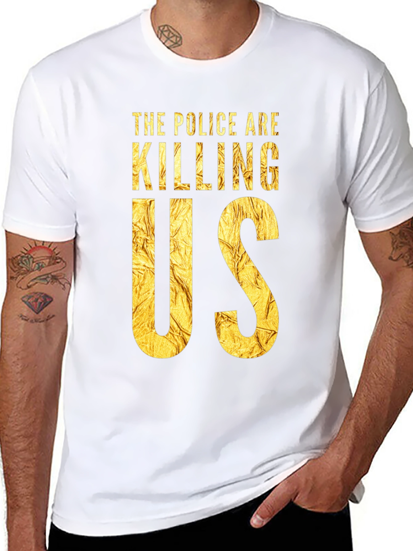 Black The Police Are Killing Us Black T-Shirt view 8