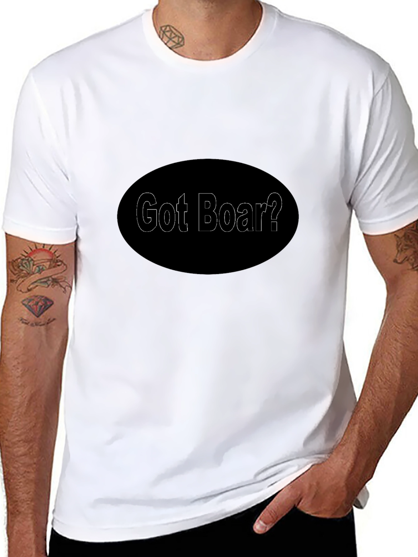 Black Got Boar? Black Graphic T-Shirt for Men view 8