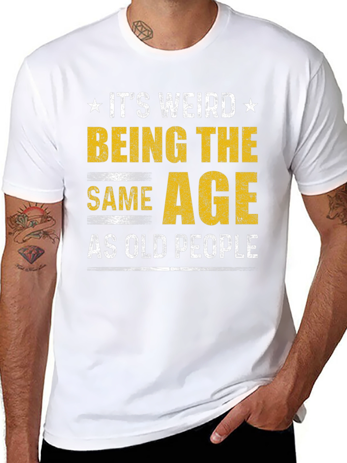Black It's Weird Being The Same Age As Old People Funny T-Shirt view 8