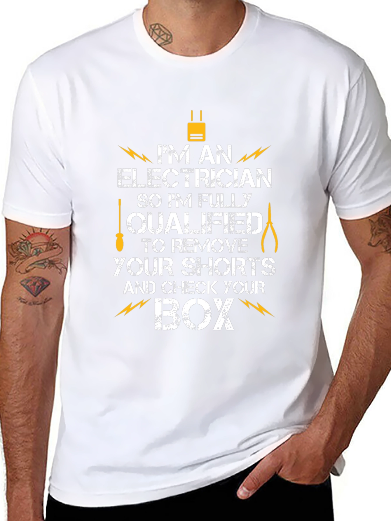 Black Electrician Humor Graphic T-Shirt view 8