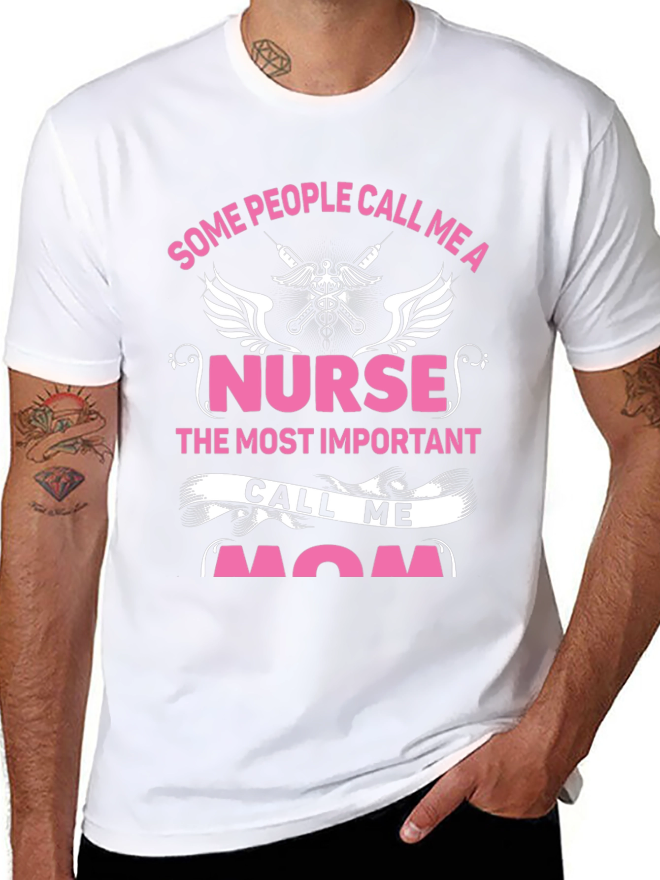 Black Nurse Mom Graphic Tee view 8