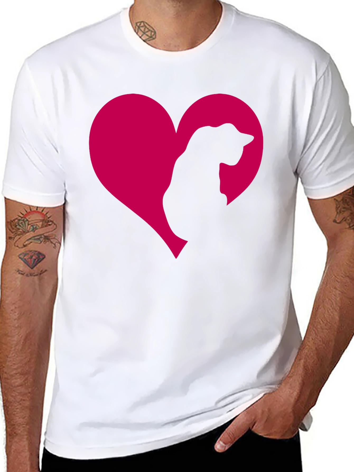 Black Cat Heart Tee - Adorable Feline Love T-Shirt view 8