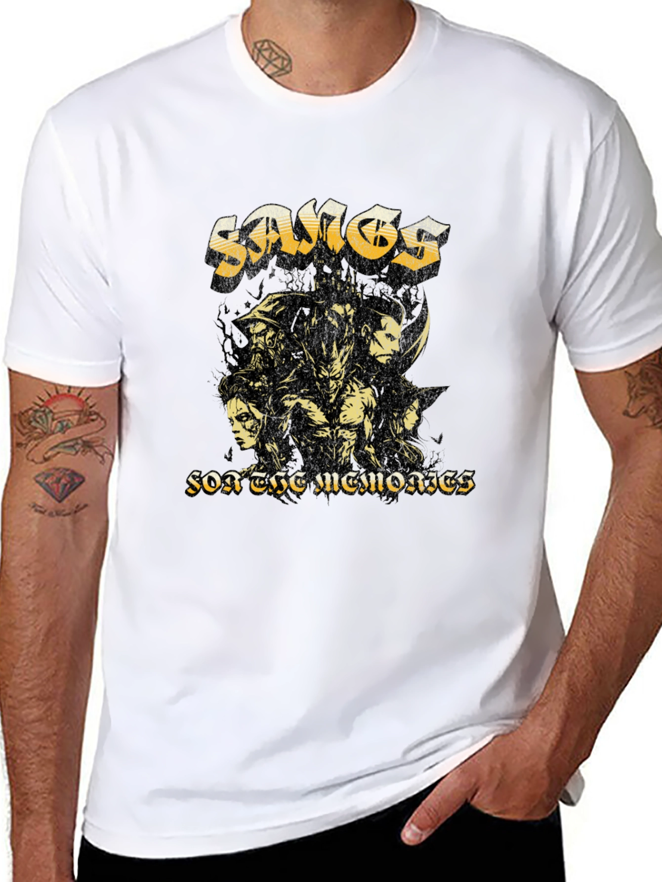 Black Samos Band Black T-Shirt - For The Memories Graphic Tee view 8