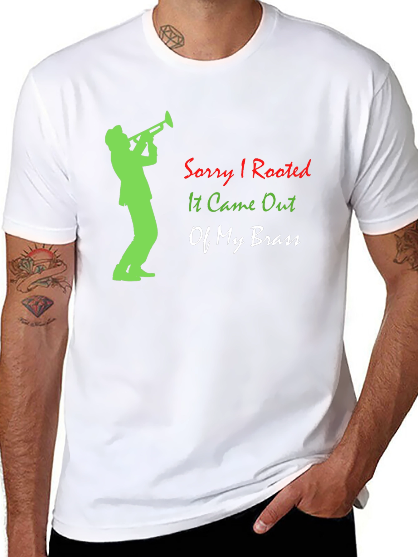 Black Sorry I Tooted T-Shirt Funny Trumpet Player Tee view 8