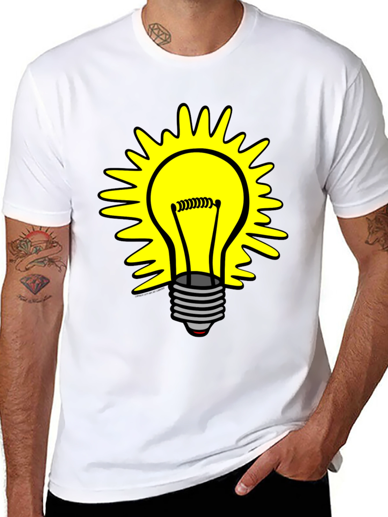 Black Bright Idea T-Shirt - Graphic Lightbulb Design view 8