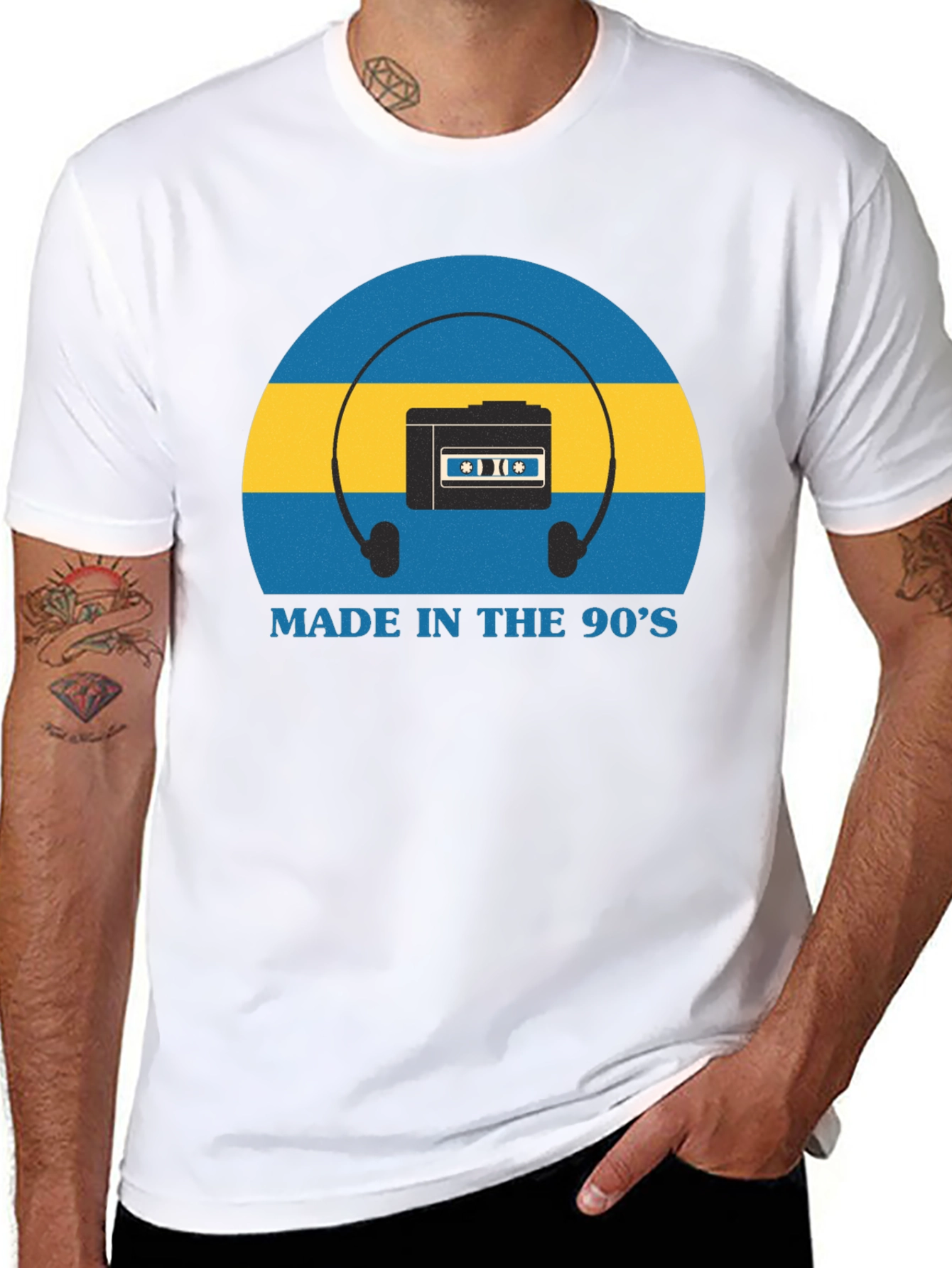 Black Retro 90s Cassette Player T-Shirt view 8