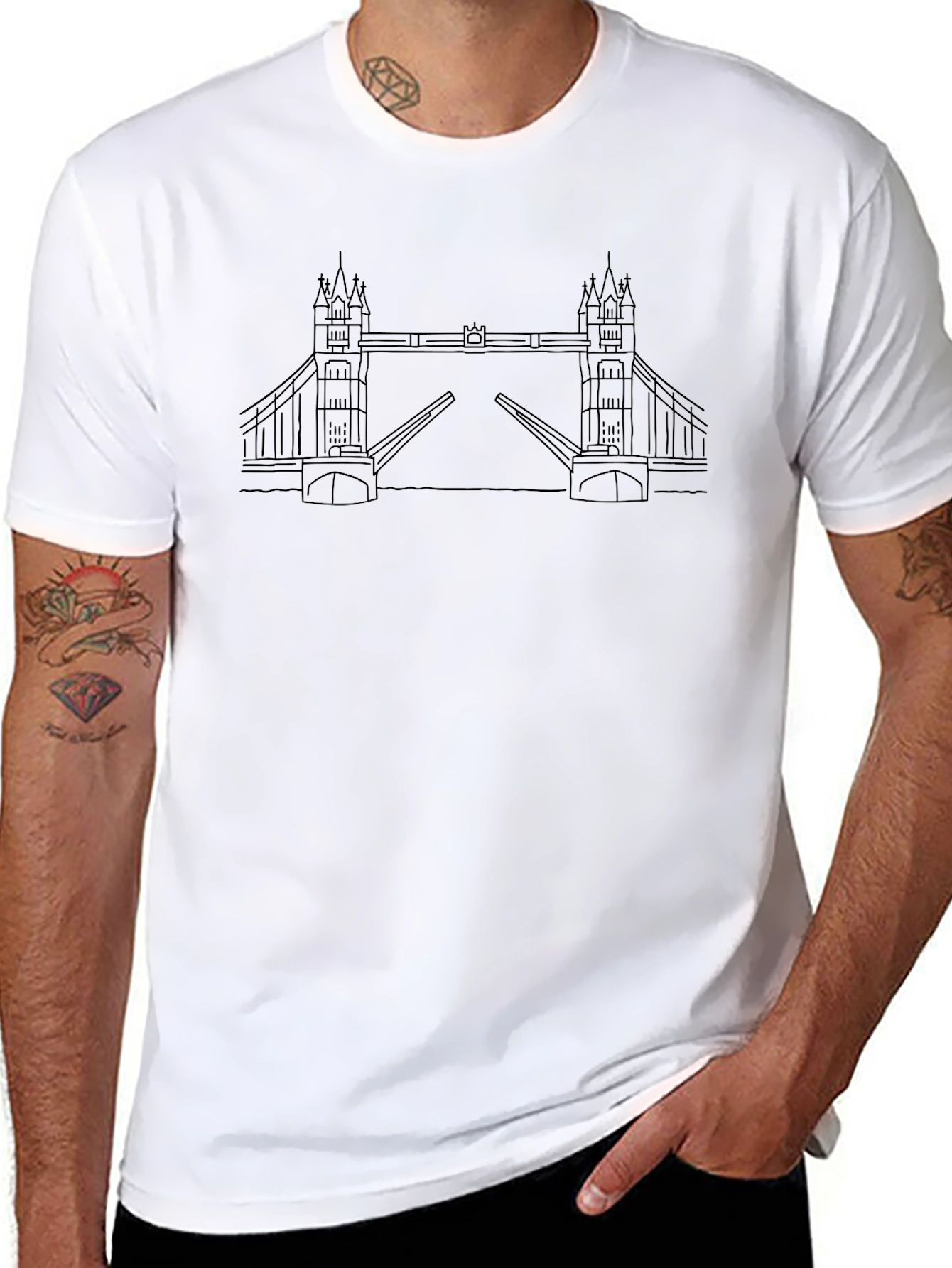 Black London Bridge Graphic Tee view 8