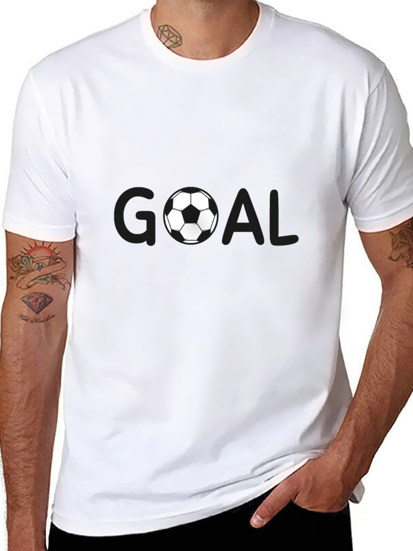 Black Goal Soccer Ball Graphic T-Shirt - Black view 8