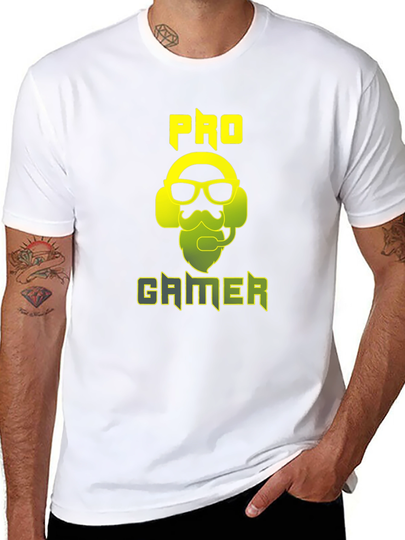 Black Pro Gamer Graphic Tee - Black Cotton Blend Shirt view 8