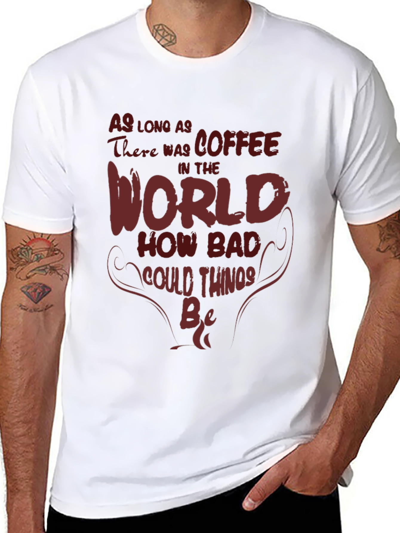Black Coffee World T-Shirt - Funny Slogan Tee view 8