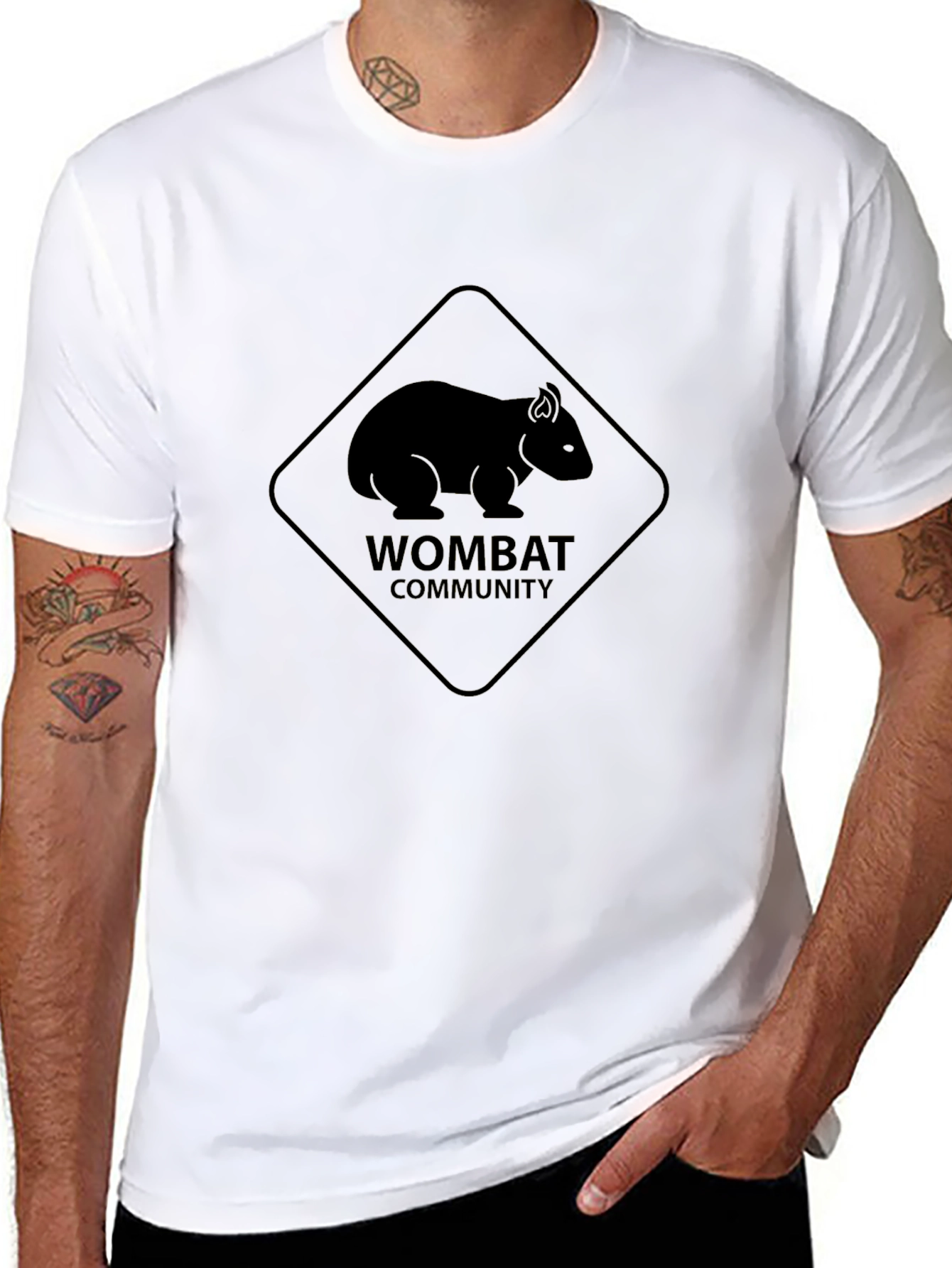 Black Wombat Community Black T-Shirt view 8