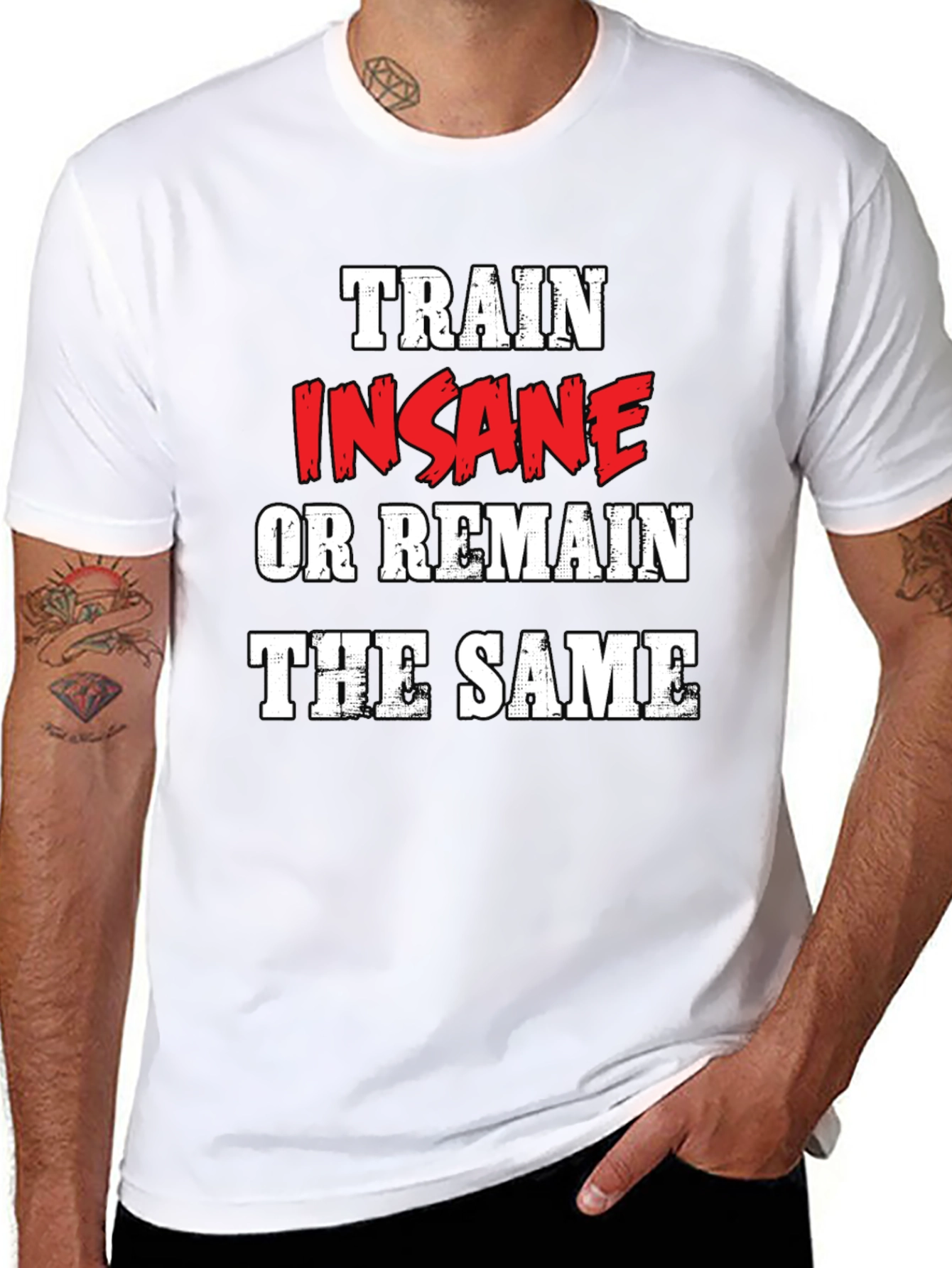 Black Train Insane Graphic Tee - Motivational Workout Shirt view 8