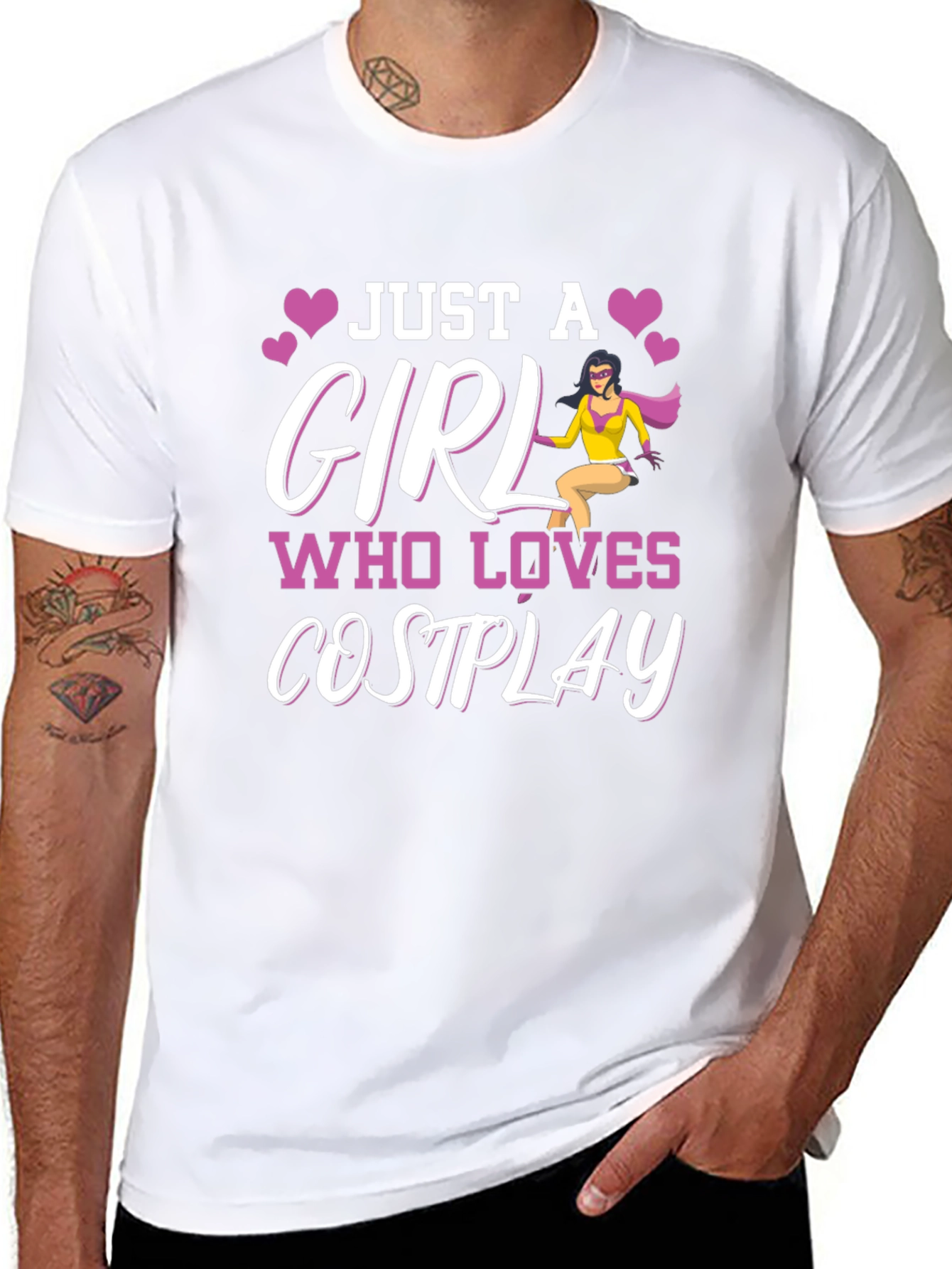 Black Just a Girl Who Loves Cosplay T-Shirt view 8