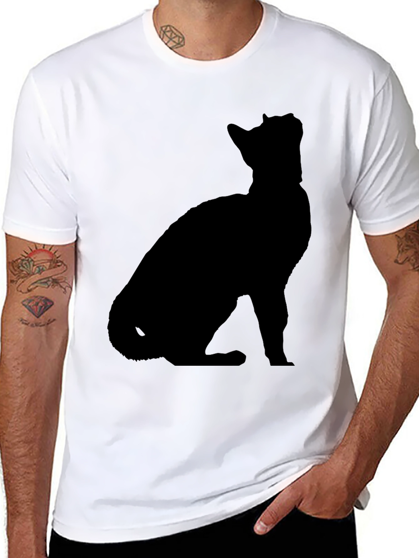 Black Black Cat Silhouette T-Shirt view 8