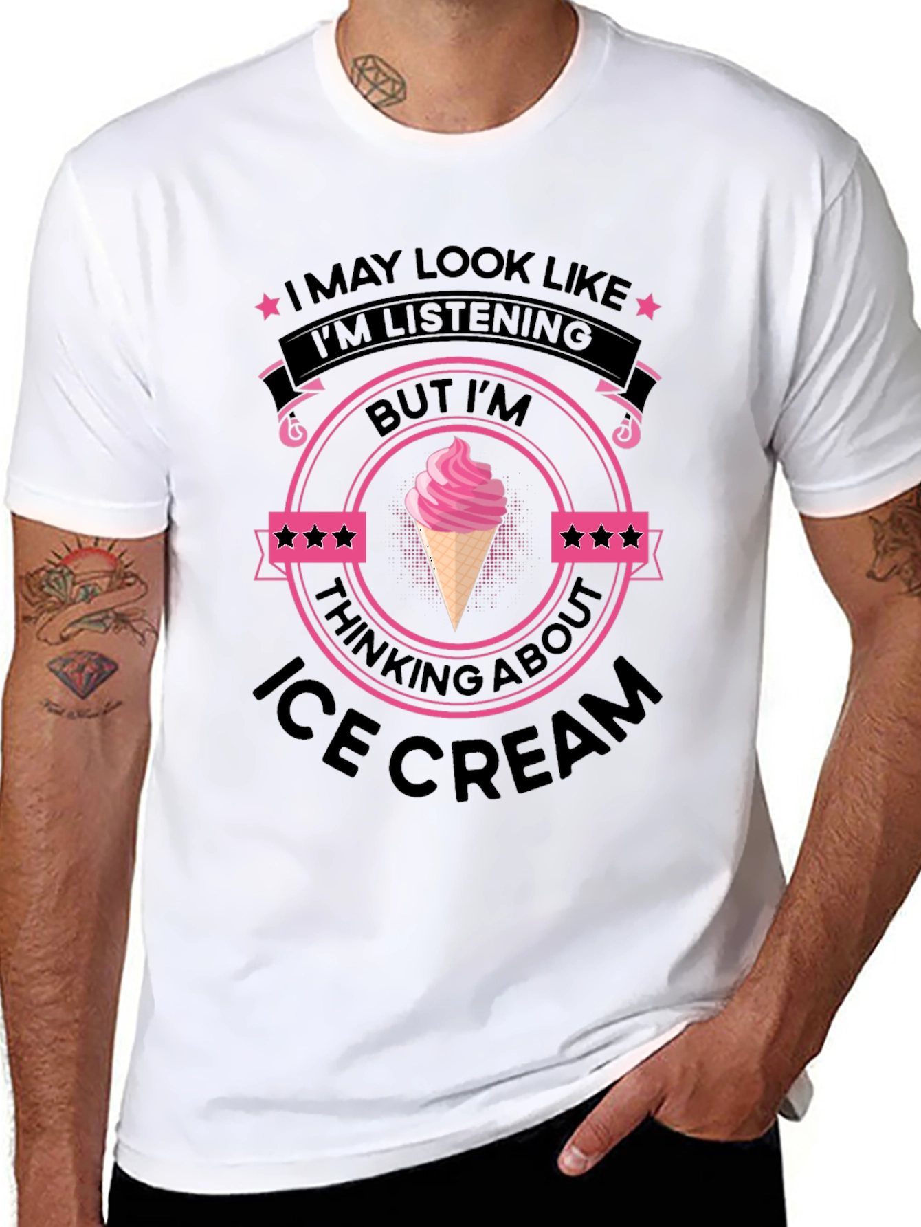 Black Ice Cream Minded Black T-Shirt view 8