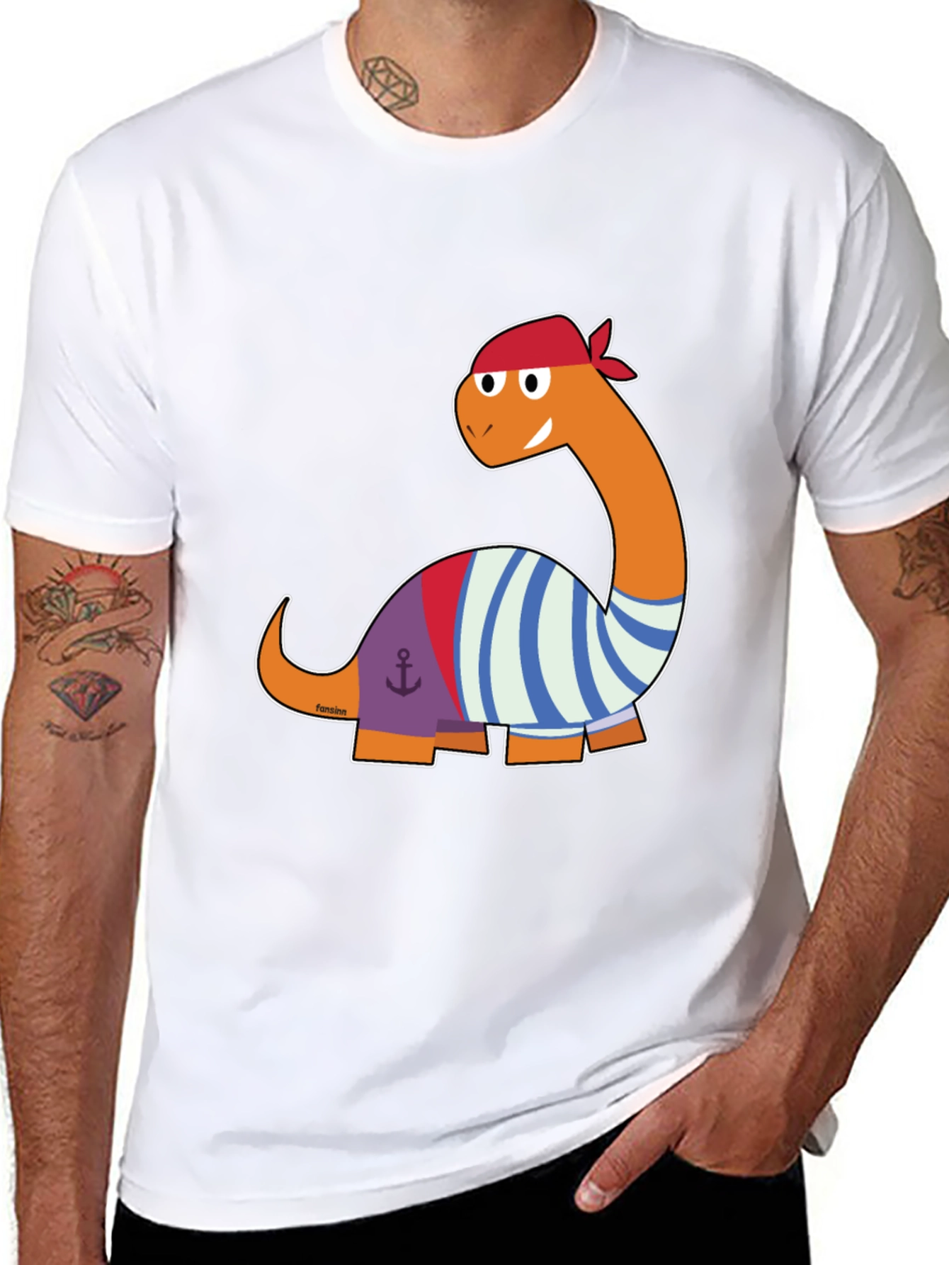 Black Pirate Dino T-Shirt - Black view 8