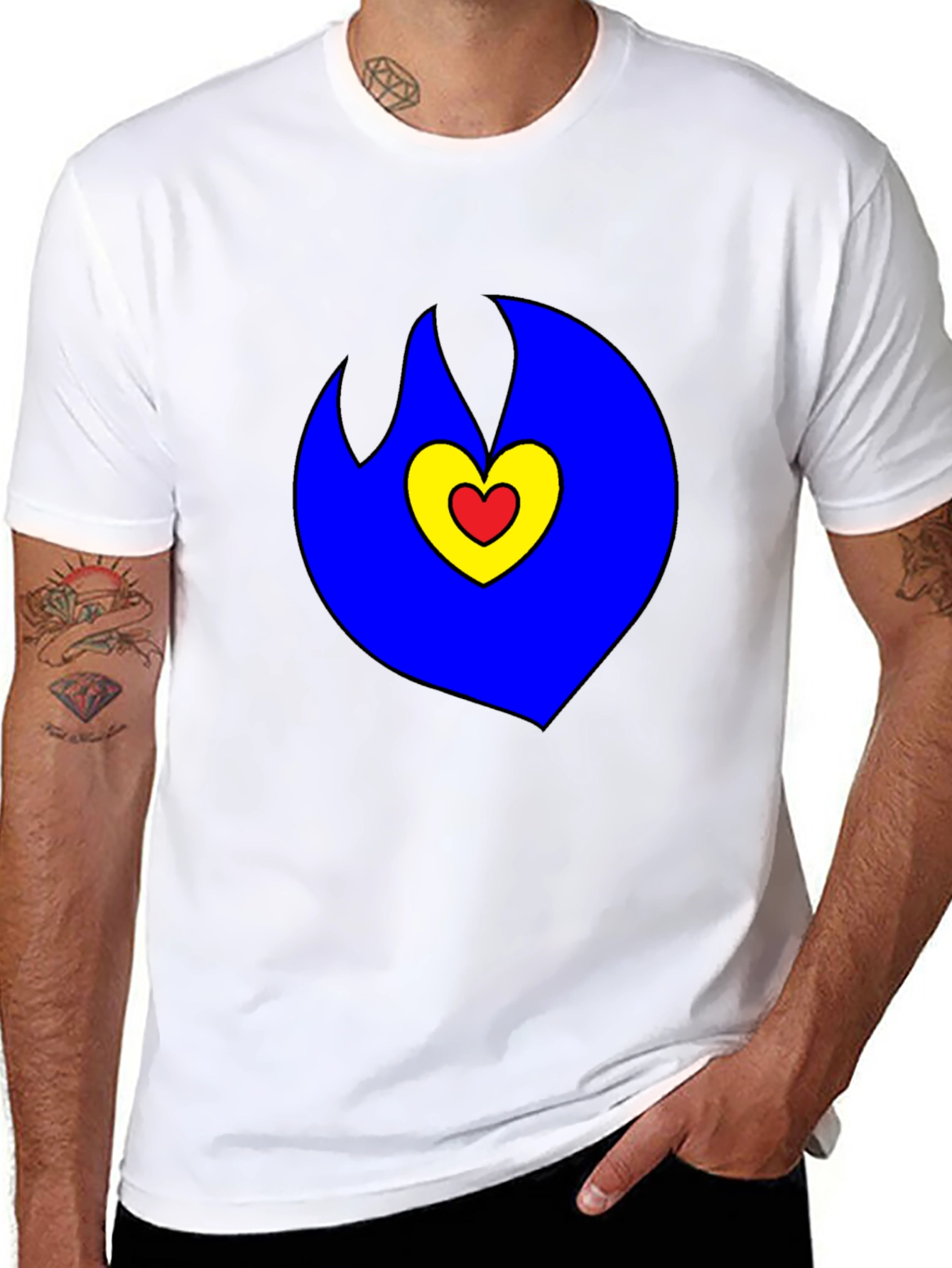 Black Heart Flame Graphic Tee - Bold & Unique Design view 8