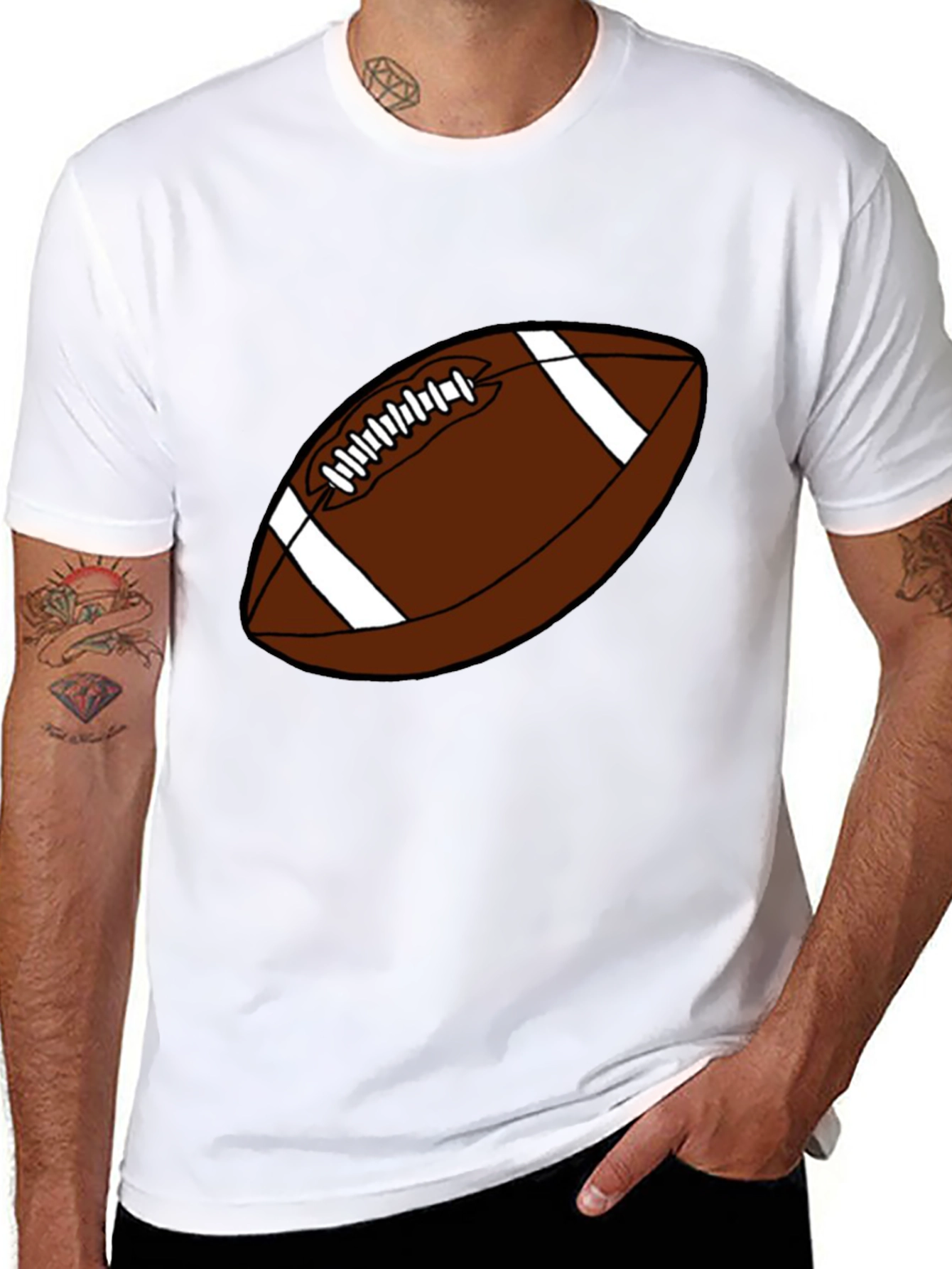 Black Football Graphic T-Shirt - Black Casual Tee view 8