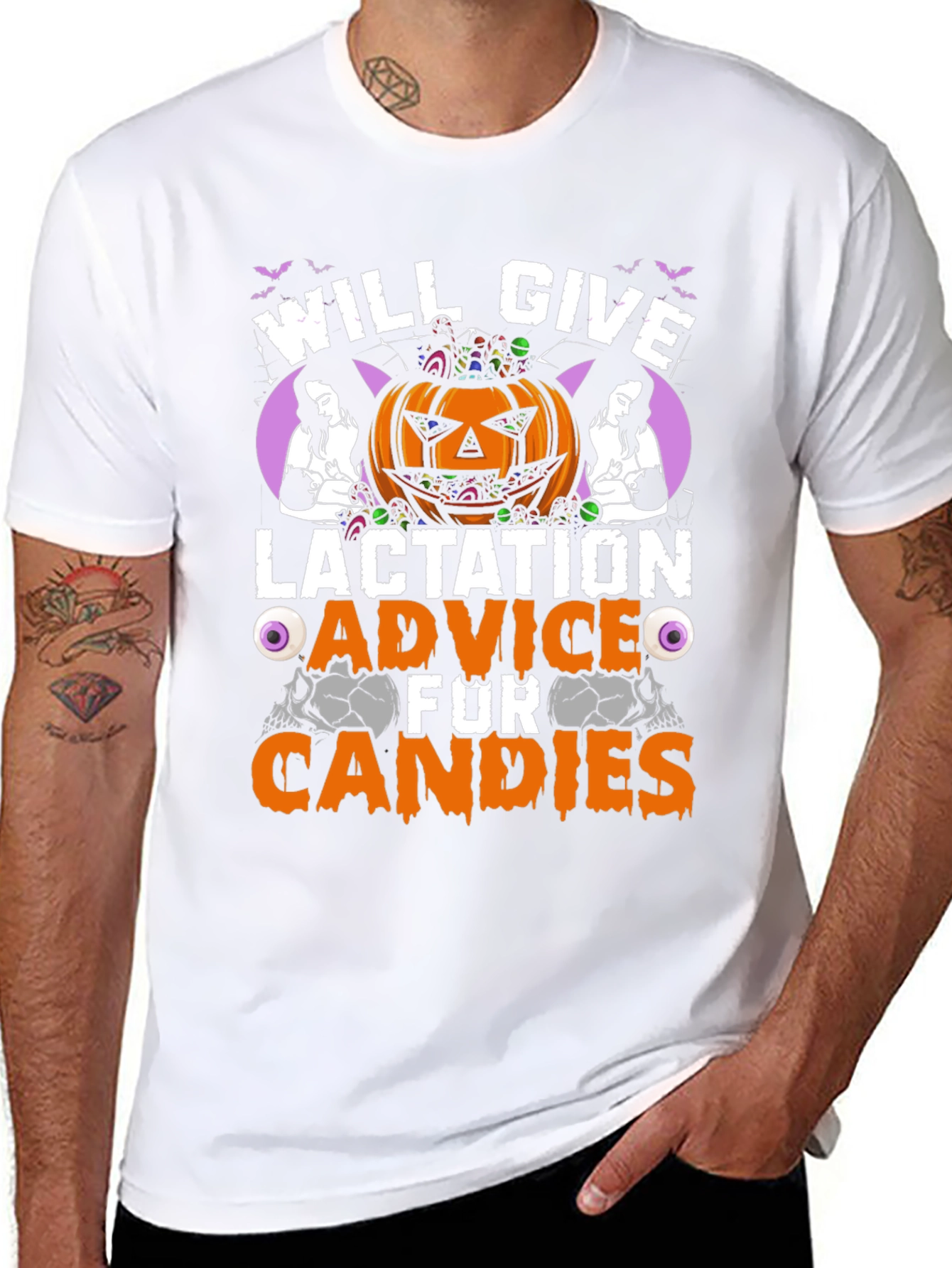 Black Lactation Advice for Candies Halloween T-Shirt view 8