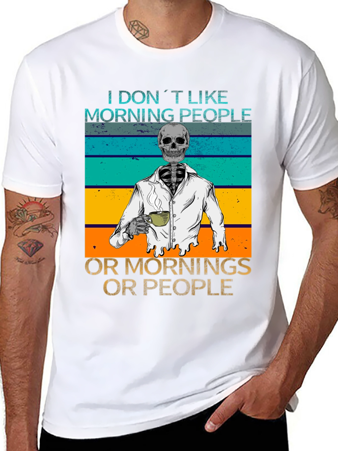 Black I Don't Like Morning People Graphic Tee view 8