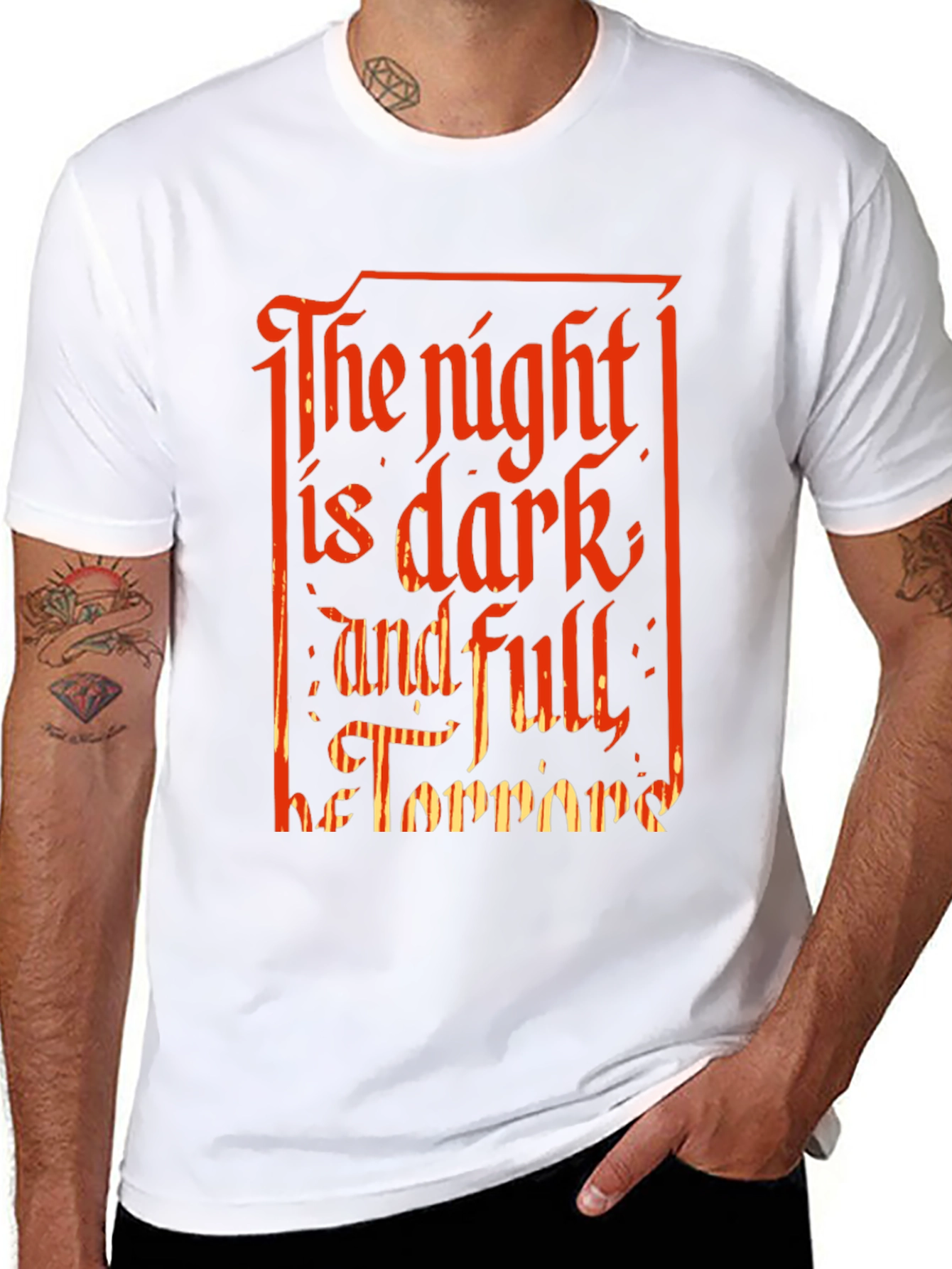 Black The Night is Dark T-Shirt view 8