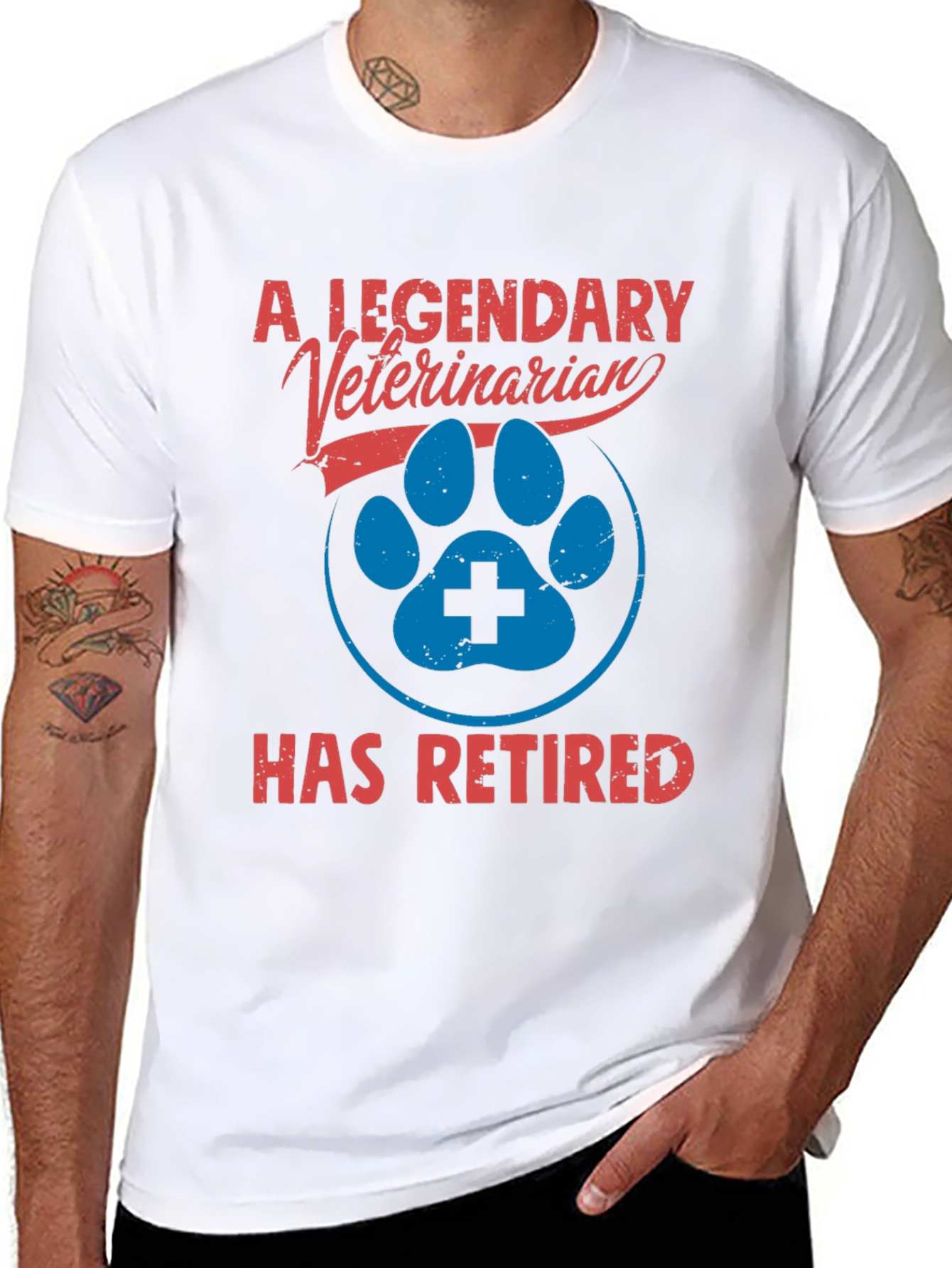 Black Legendary Veterinarian Retired T-Shirt view 8