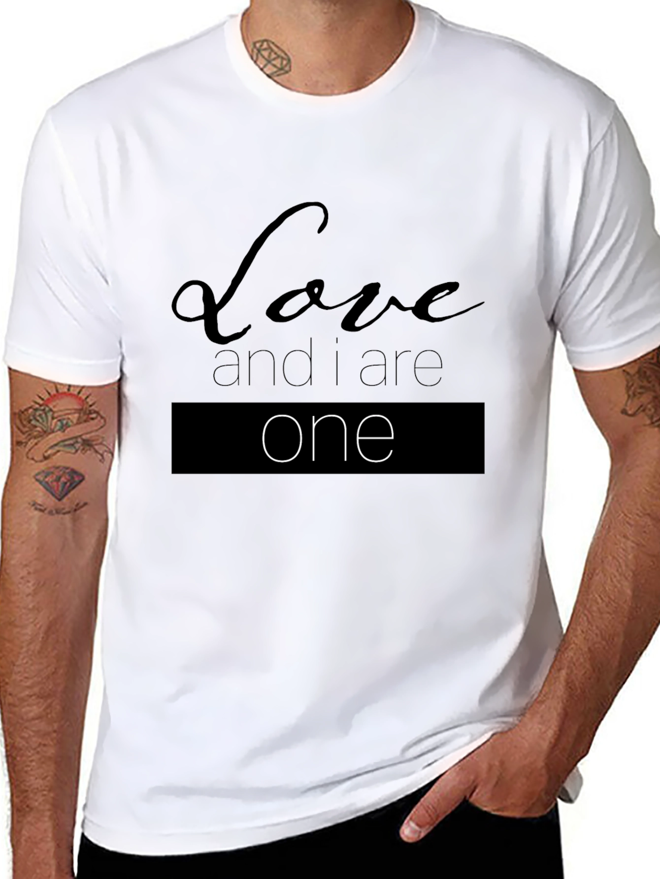 Black Love and I are One Black T-Shirt view 8