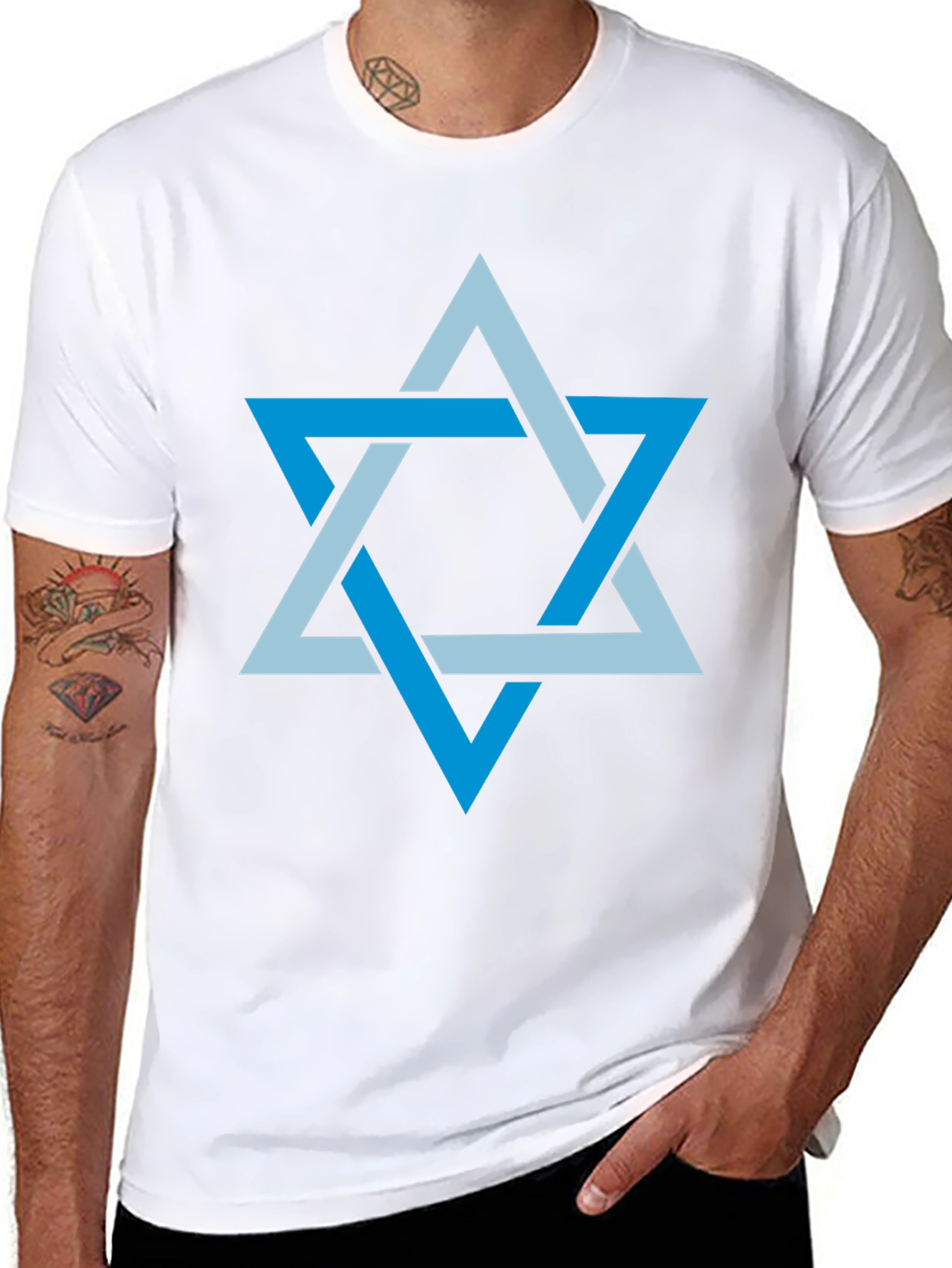 Black Star of David Men's Graphic T-Shirt view 8