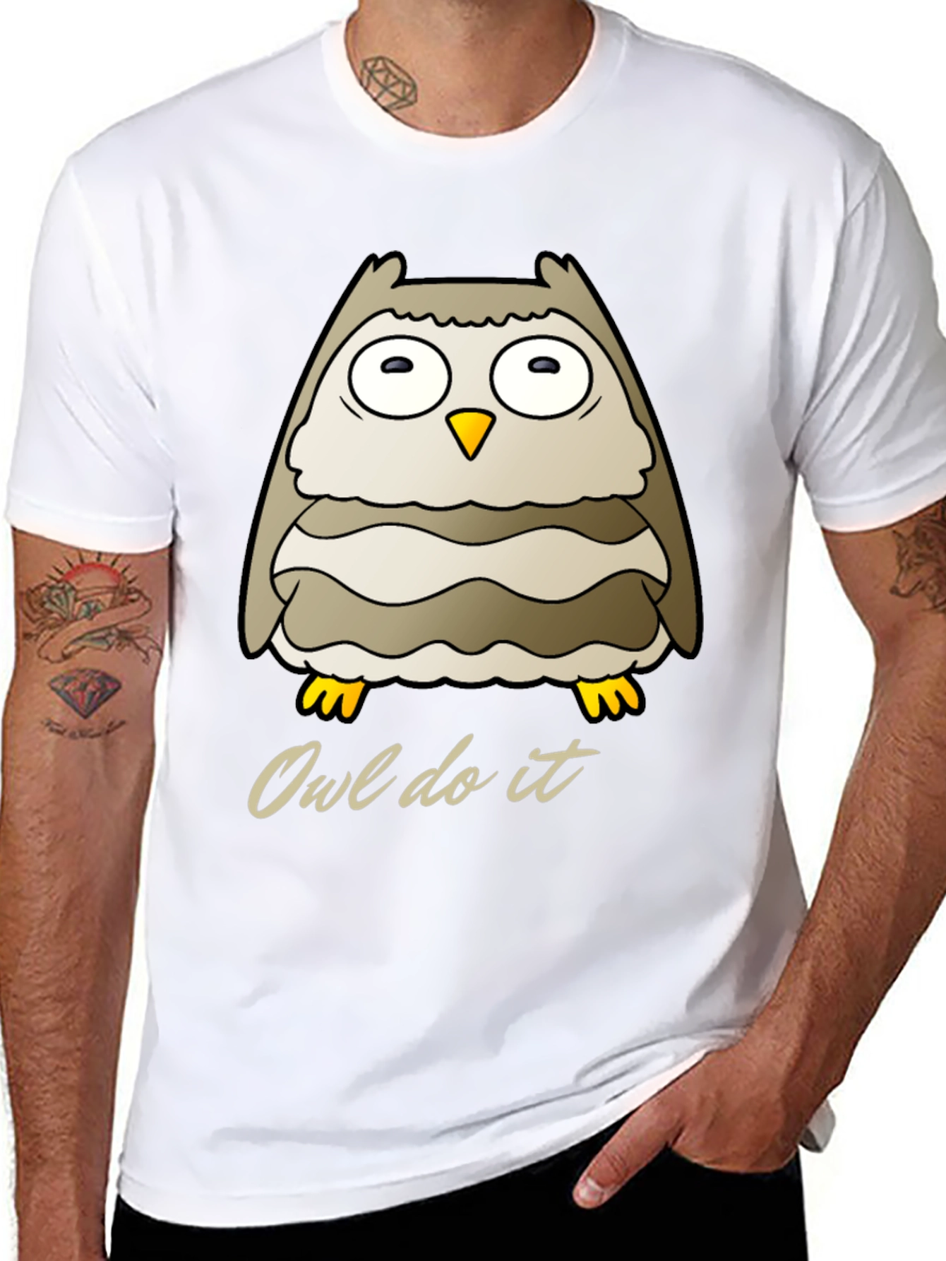 Black Owl Do It Graphic T-Shirt view 8