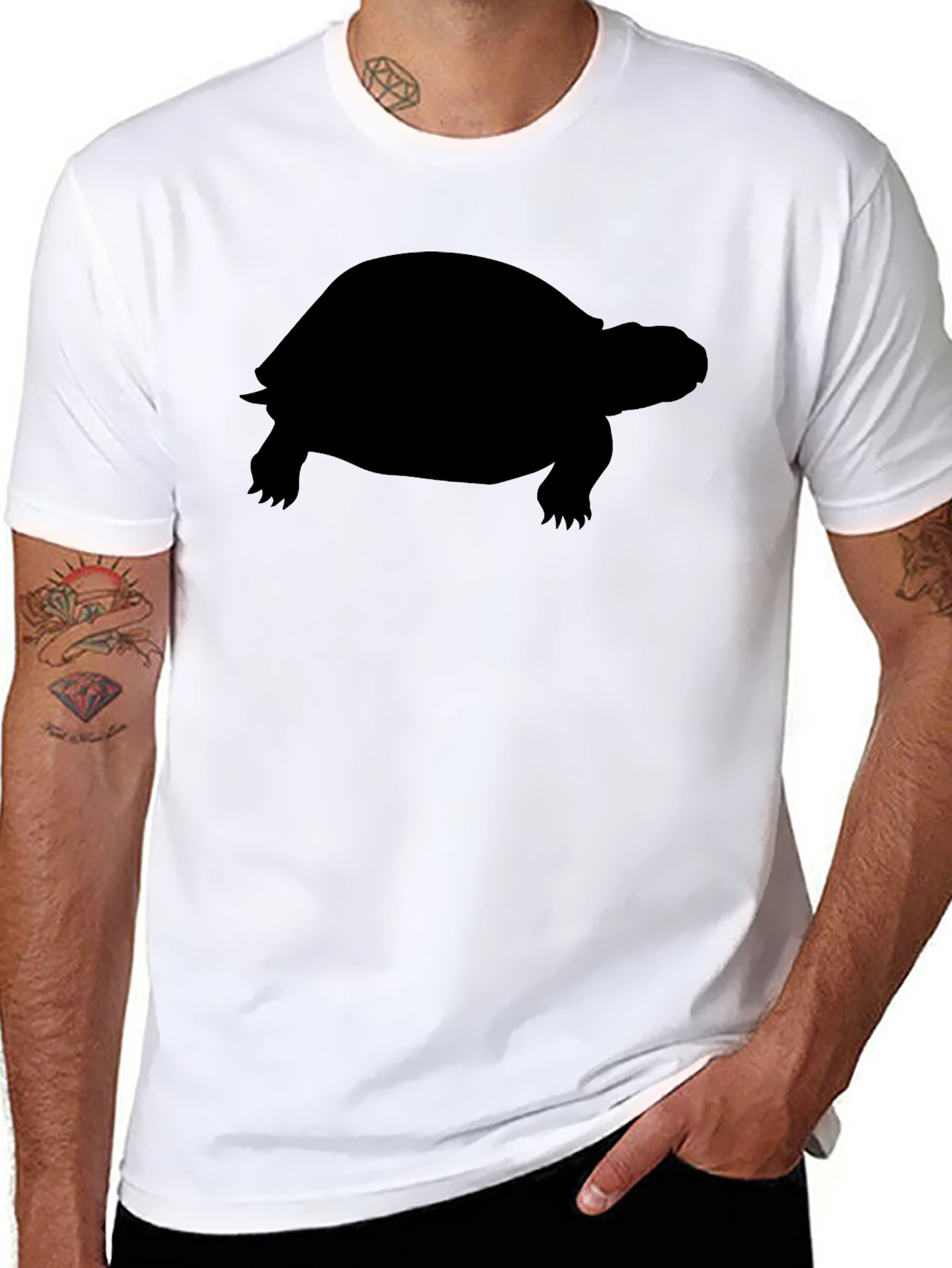 Black Black Turtle Silhouette T-Shirt view 8