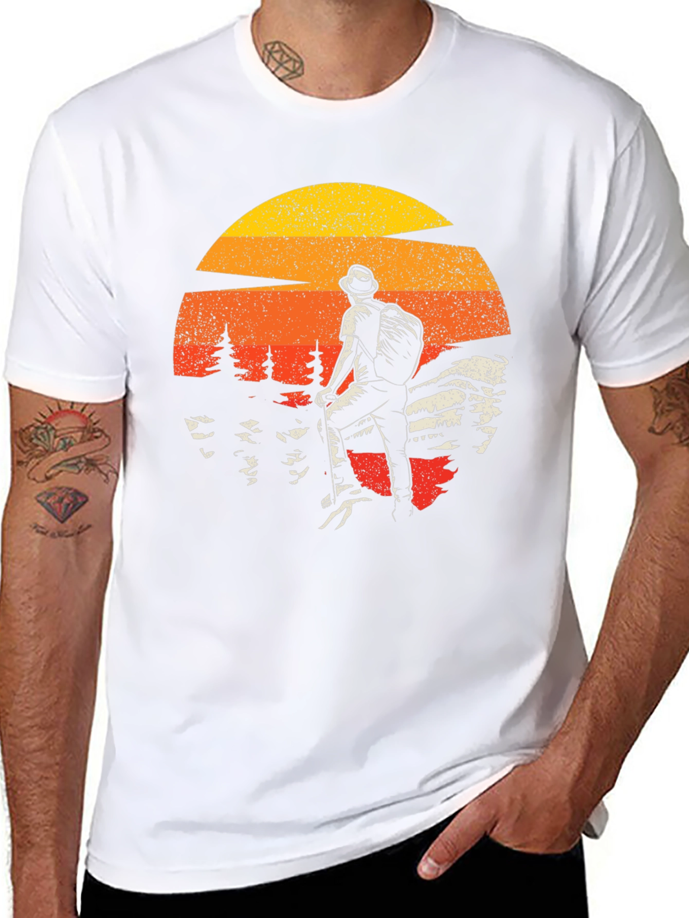 Black Retro Hiker Graphic Tee - Adventure Awaits view 8