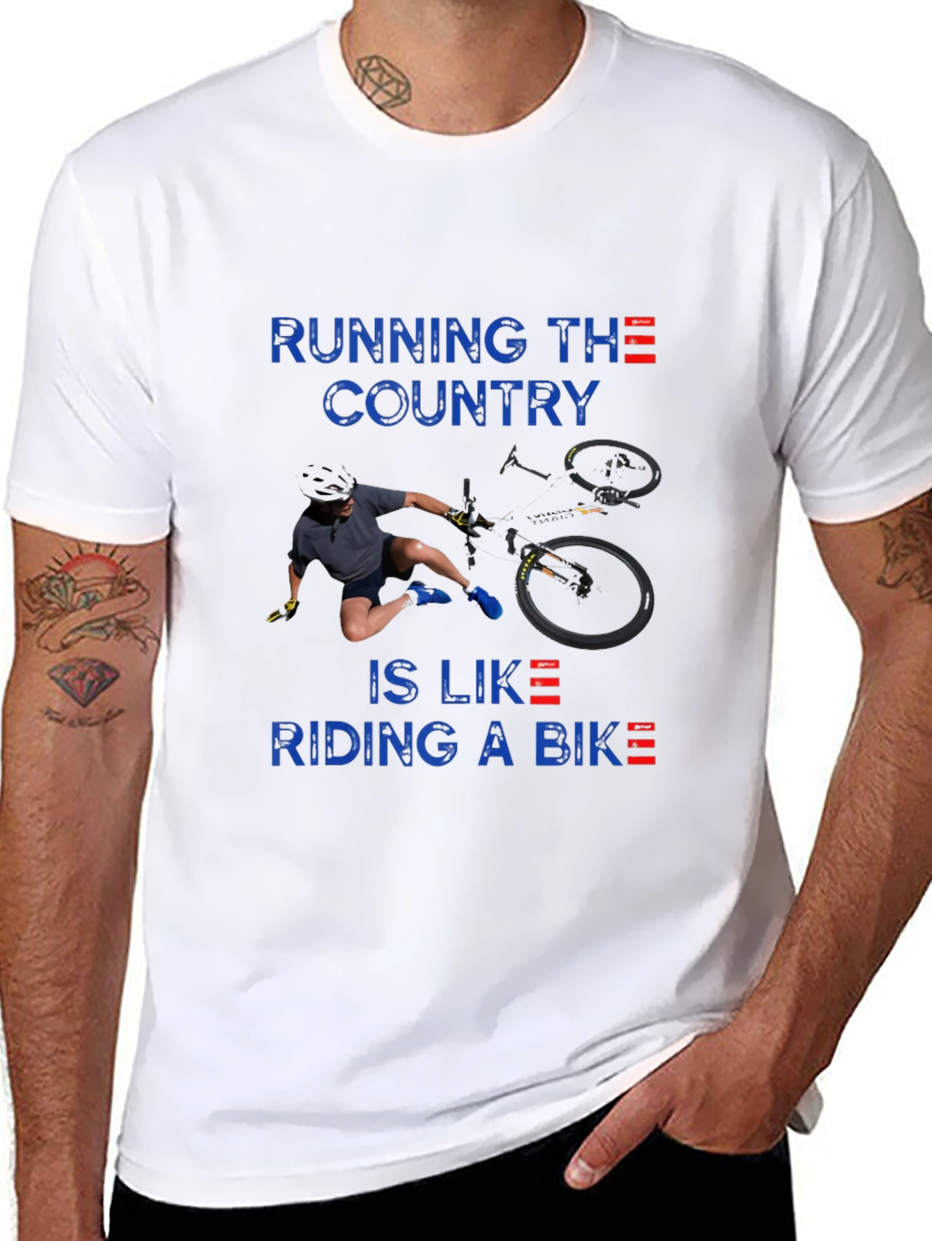 Black Running the Country Like Riding a Bike T-Shirt view 8