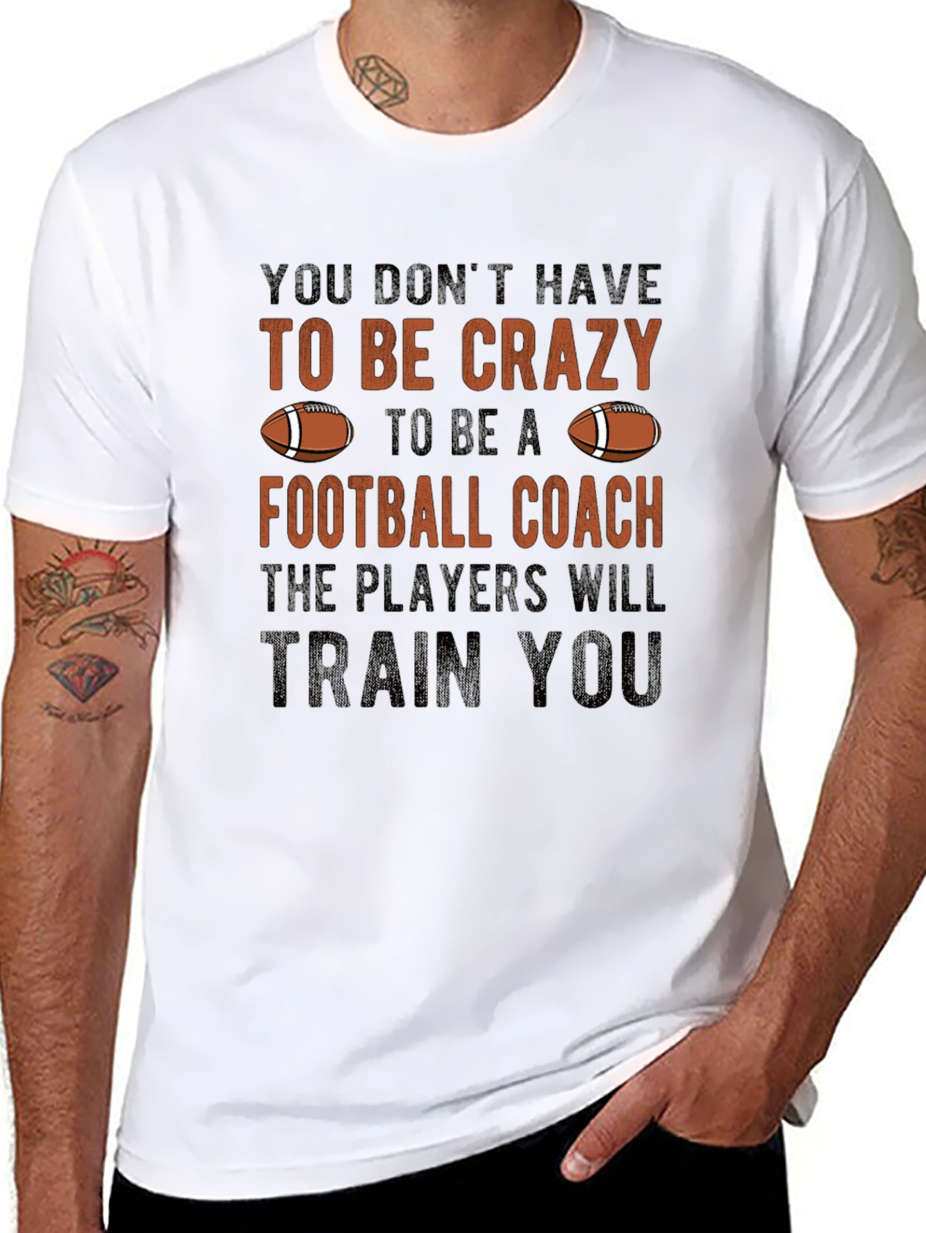 Black Funny Football Coach T-Shirt view 8