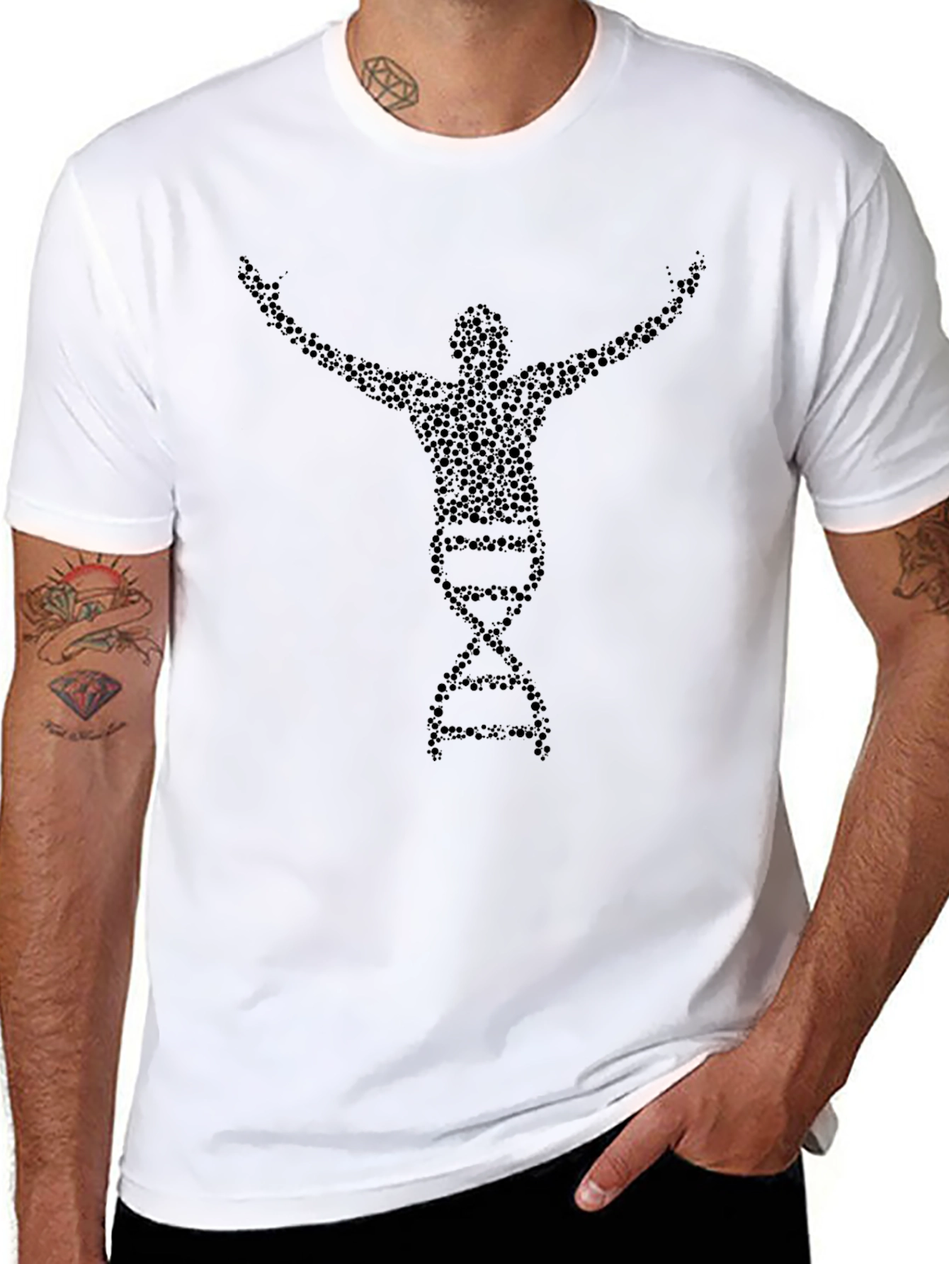 Black DNA Man T-Shirt - Stylish & Unique Design view 8
