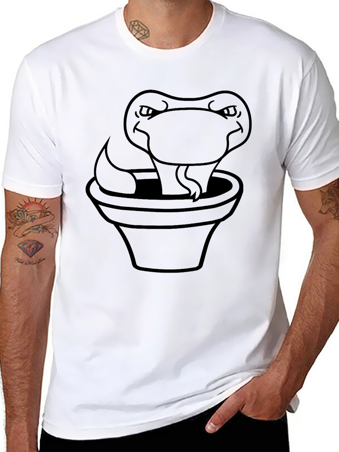 Black Snake in a Pot Black T-Shirt view 8