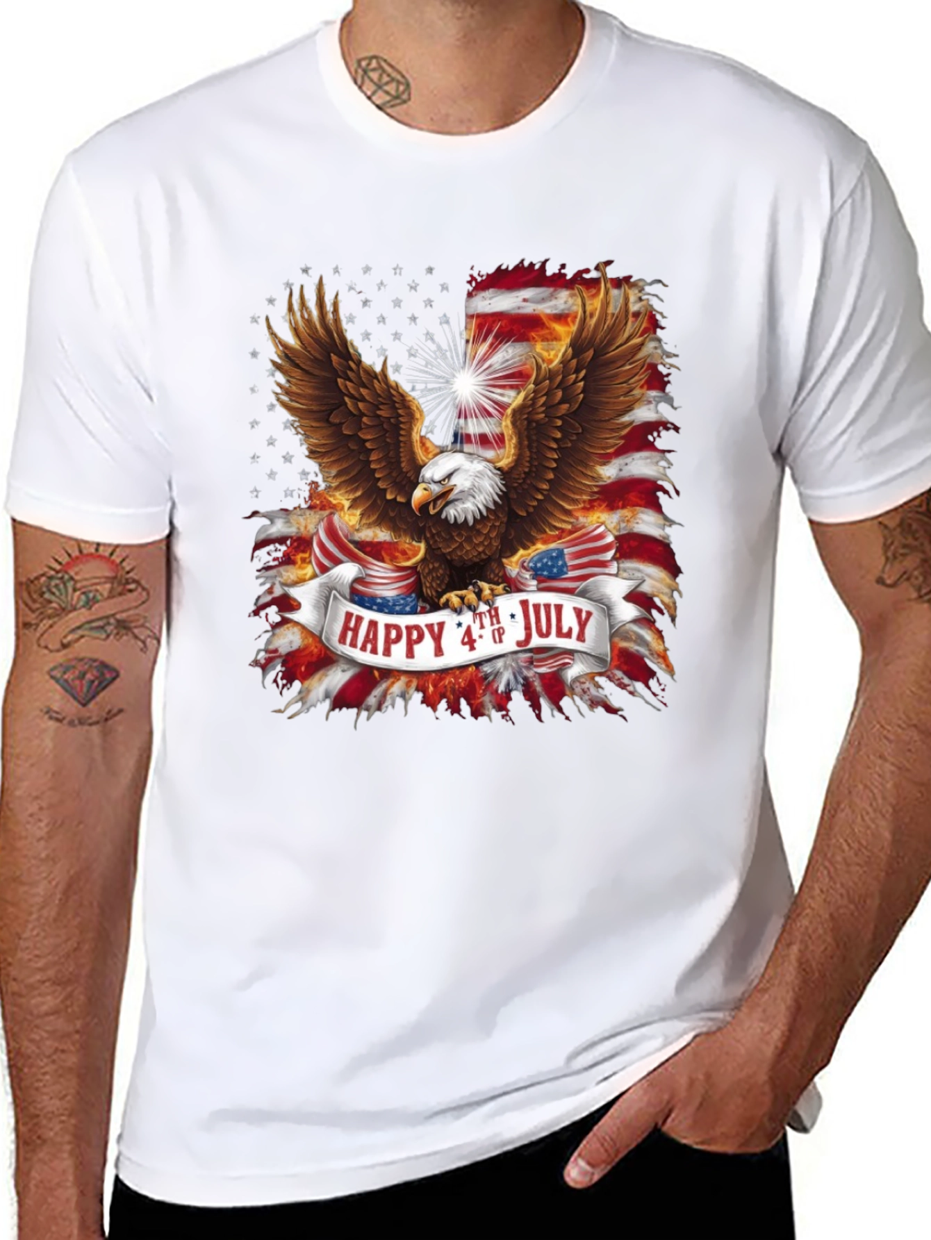 Black Patriotic Eagle 4th of July Graphic Tee view 8