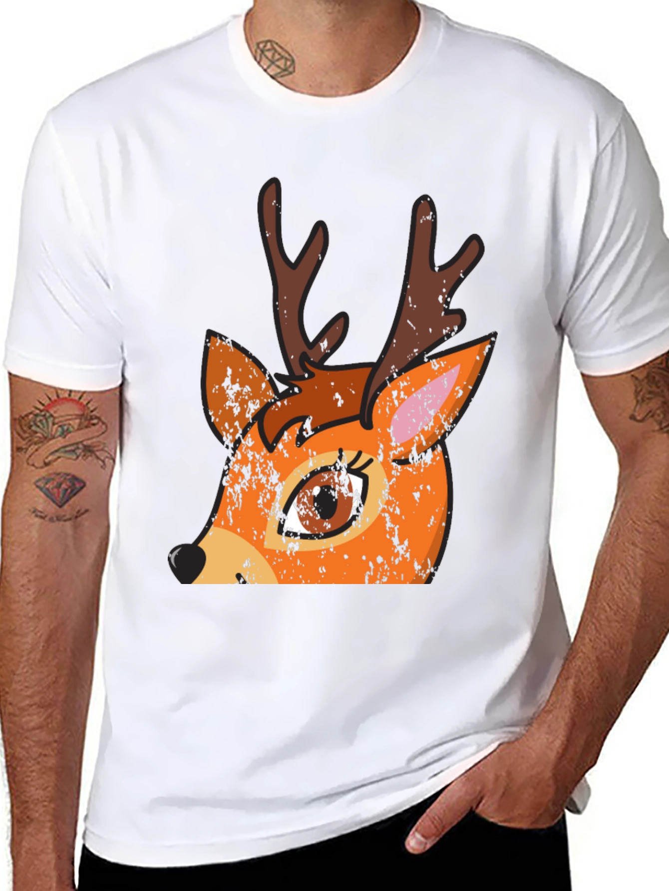 Black Deer Graphic T-Shirt - Unisex Black Tee view 8