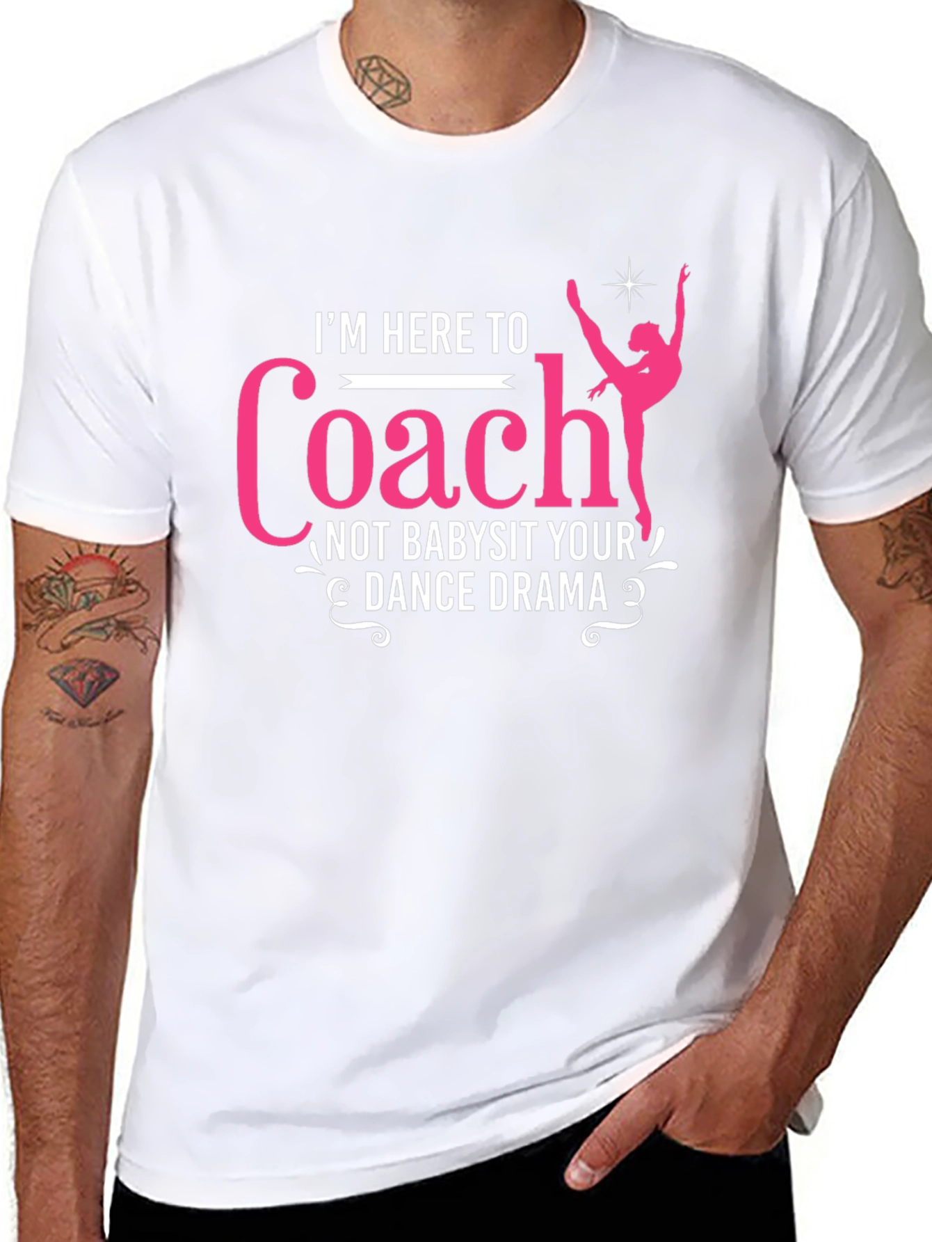Black Dance Coach T-Shirt: I'm Here To Coach view 8