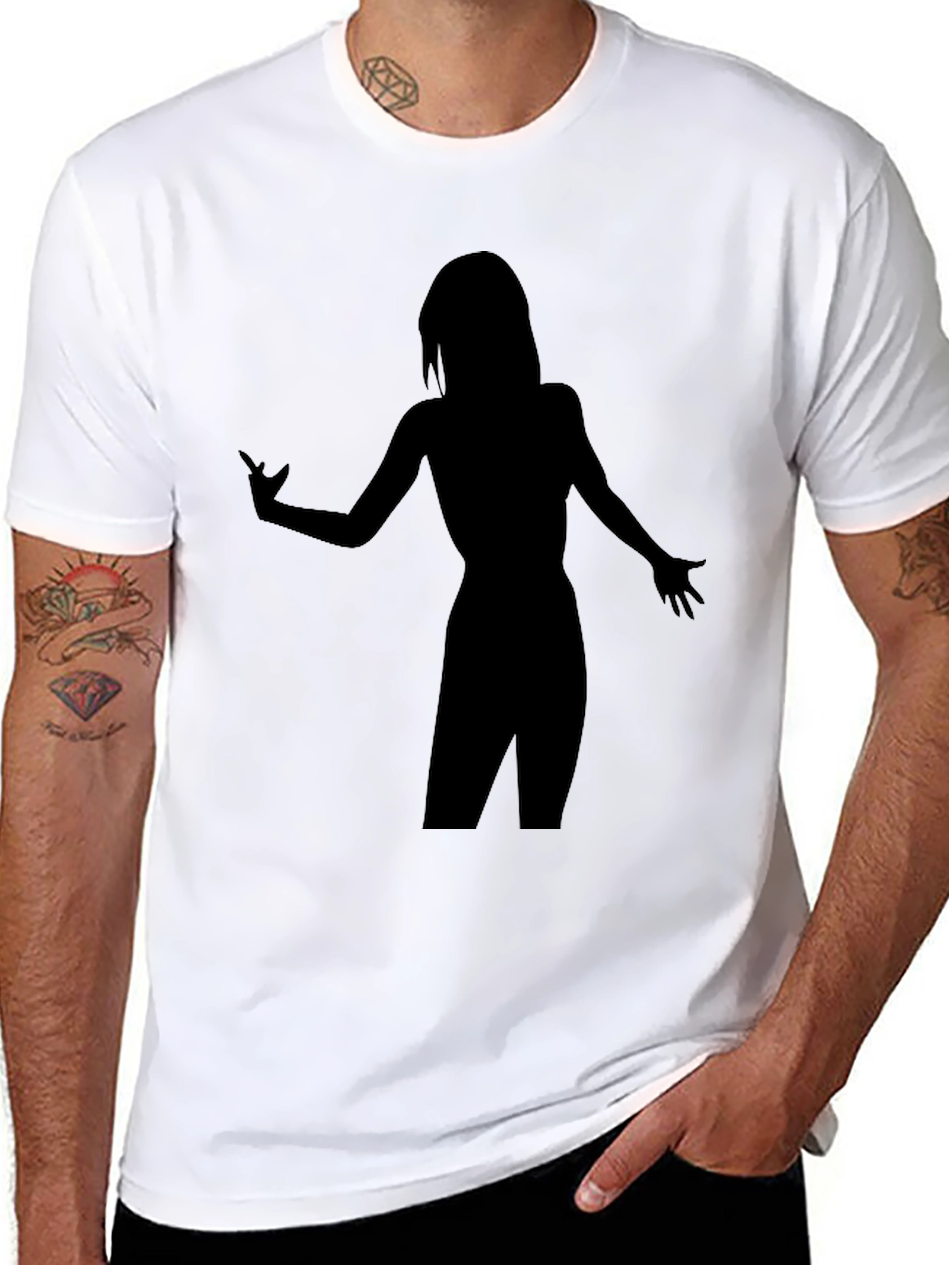 Black Silhouette Graphic T-Shirt - Stylish Black Tee view 8