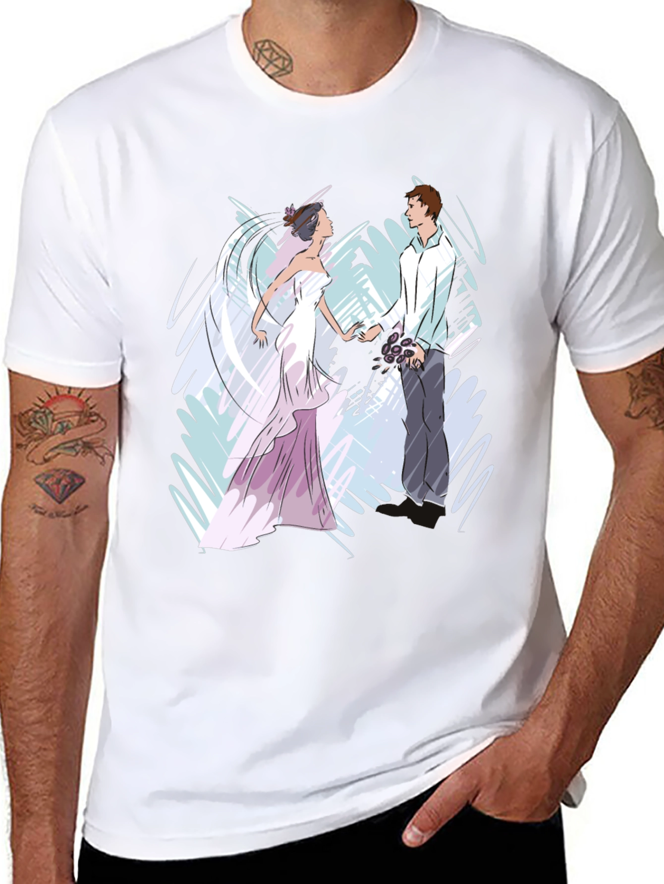 Black Bride & Groom Graphic T-Shirt - Black view 8
