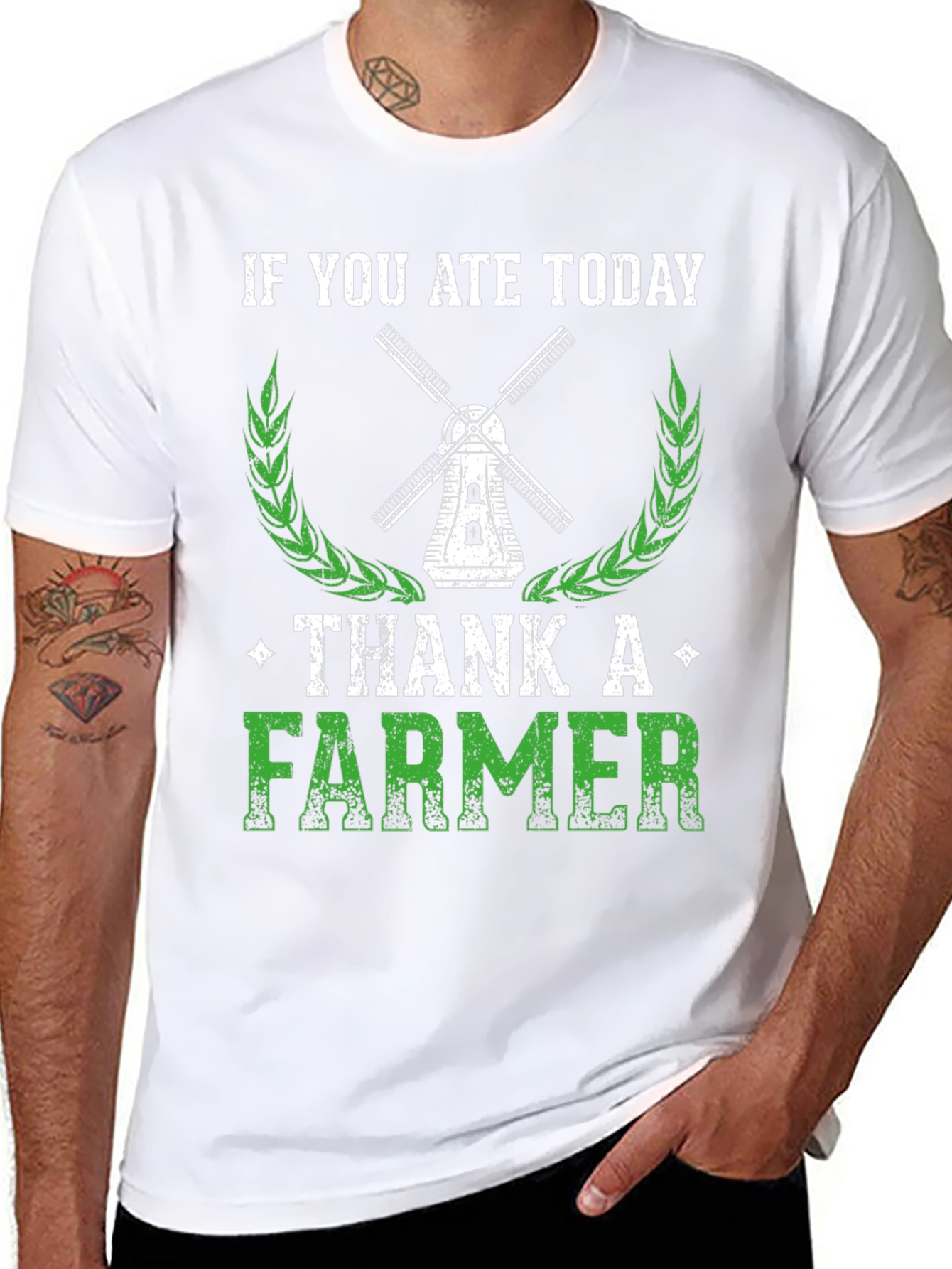 Black Thank A Farmer Graphic Tee - Soft Cotton Black T-Shirt view 8