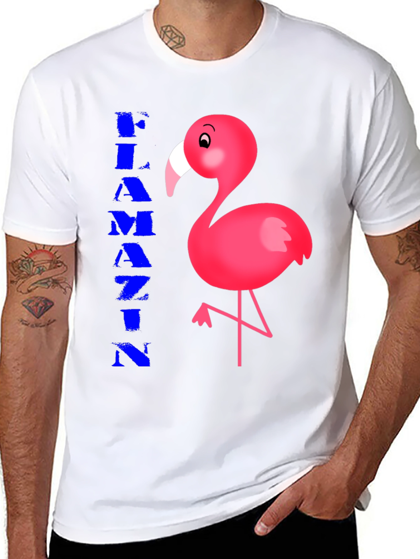 Black Flamin' Flamingo Graphic Tee - Stylish Cotton Comfort view 8